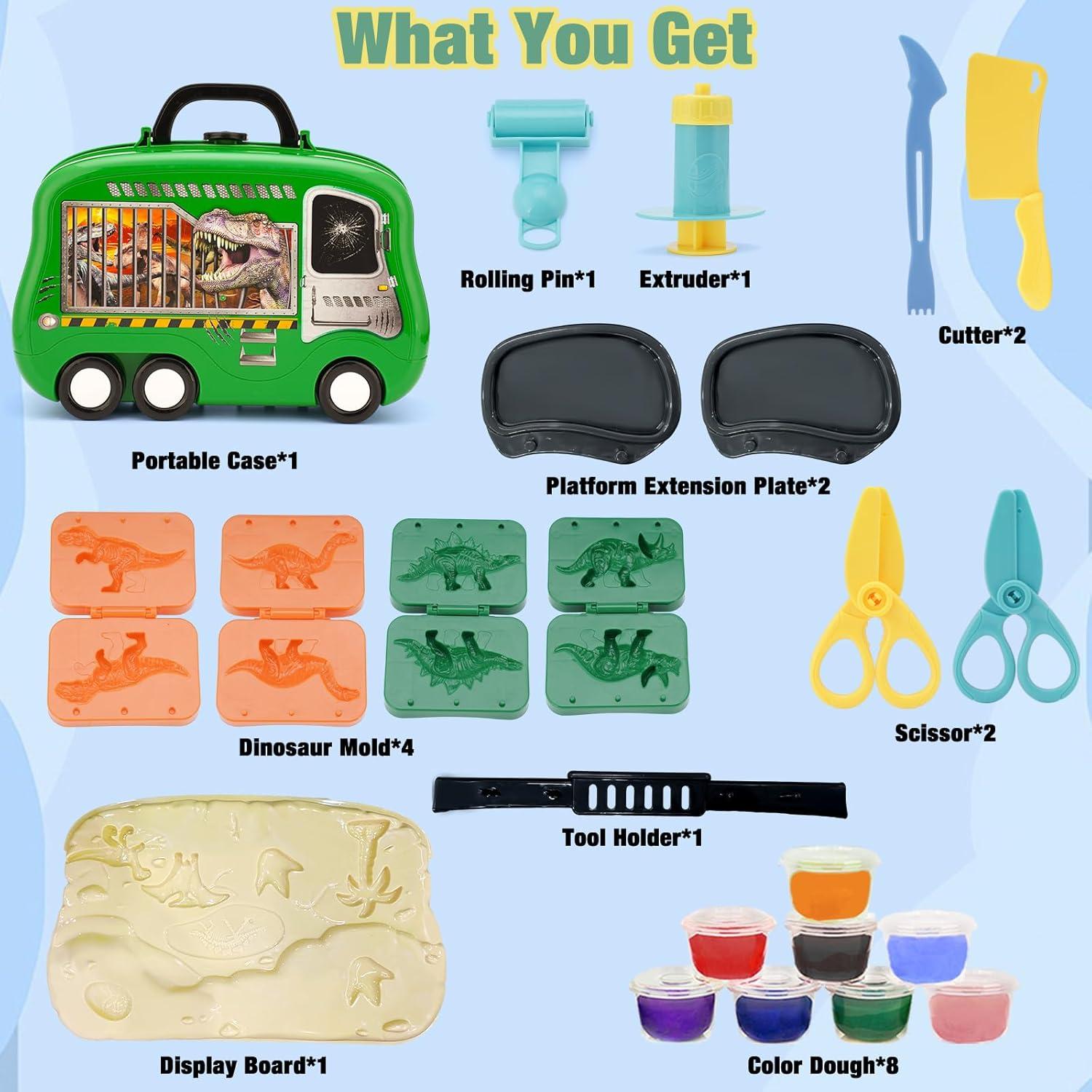 Juego de Herramientas de Masa Dinosaurio Crelloci 26 Piezas