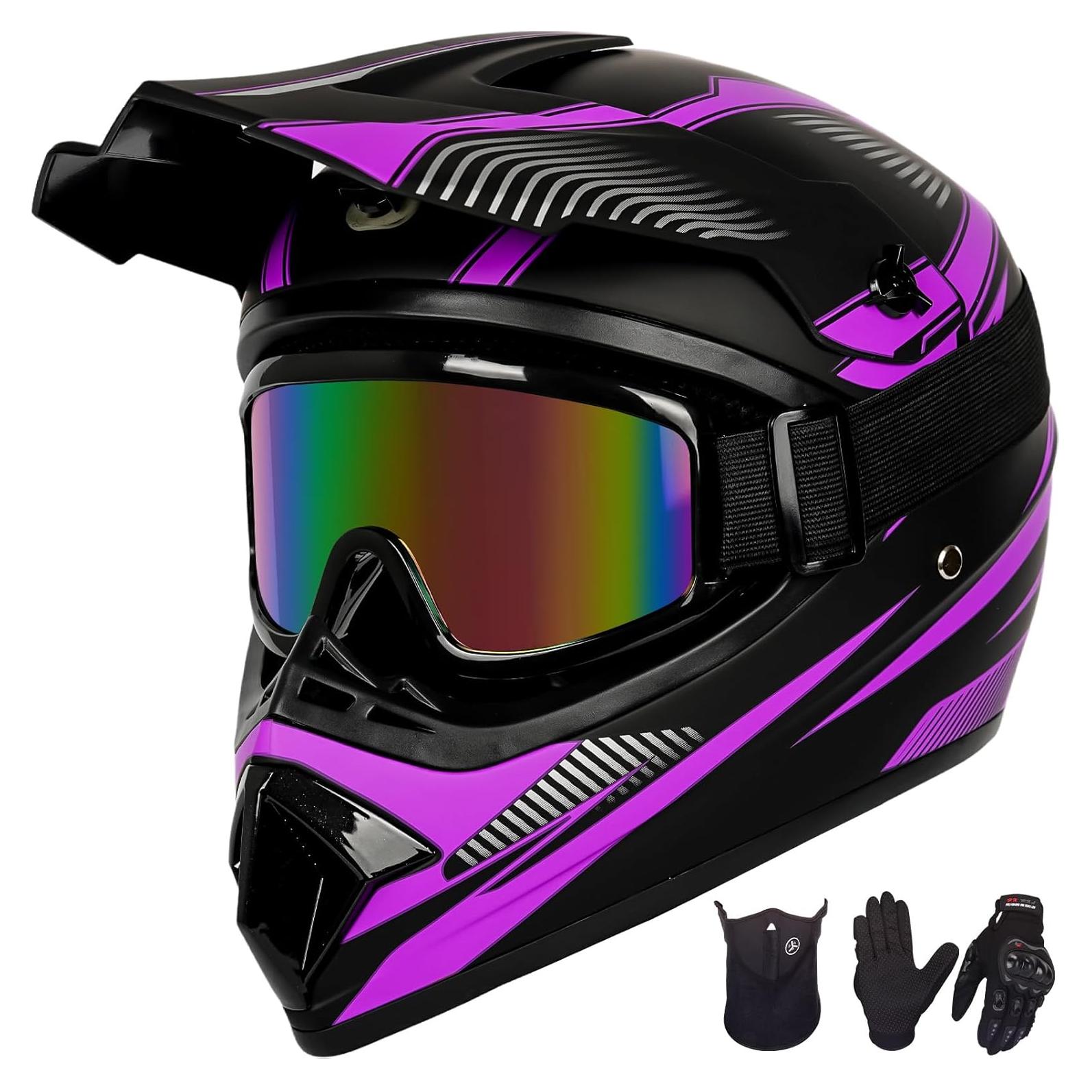 Casco Motocross Juvenil Yesmotor L Guantes Gafas Máscara