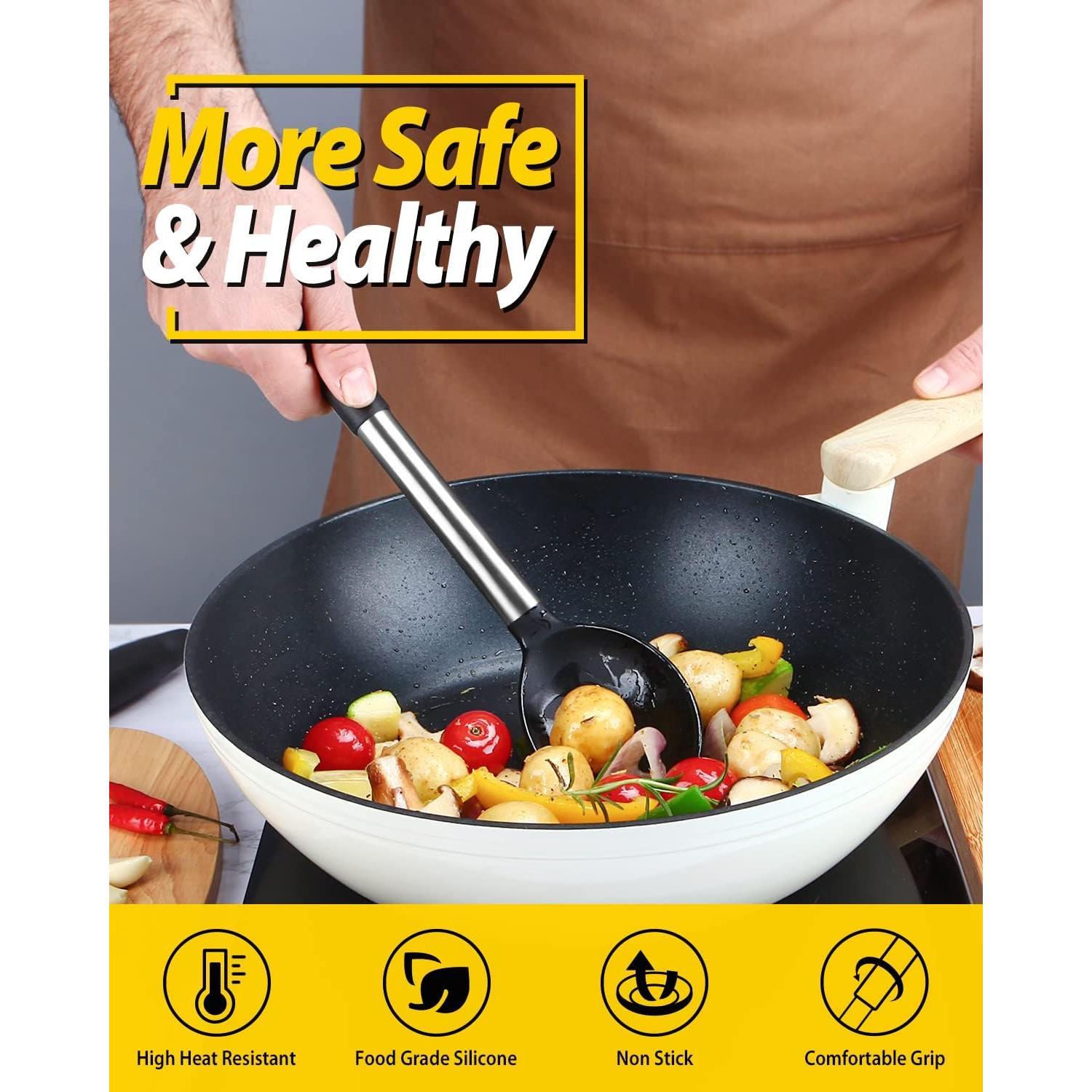 Juego de 2 Cucharas de Cocina de Silicona BUNDLEPRO - Antiadherente