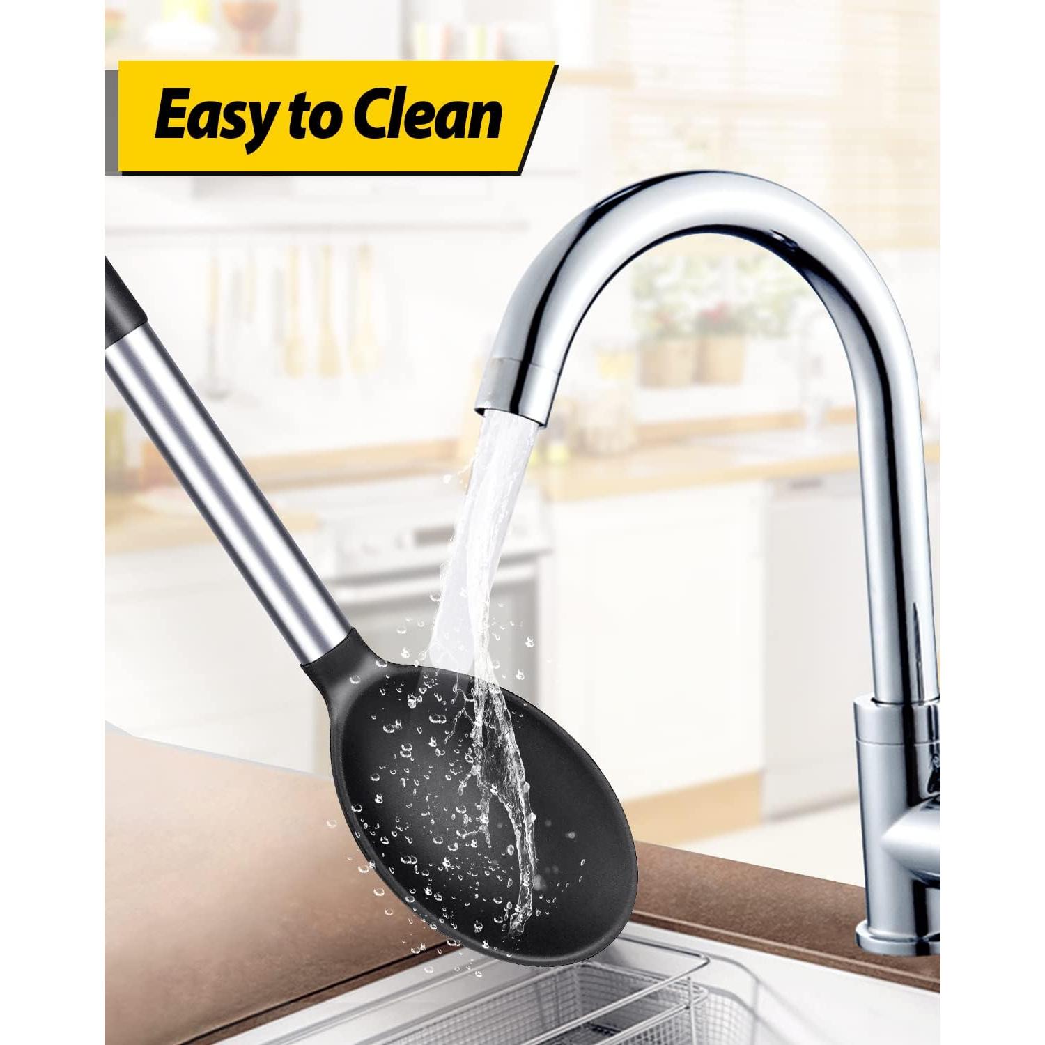 Juego de 2 Cucharas de Cocina de Silicona BUNDLEPRO - Antiadherente