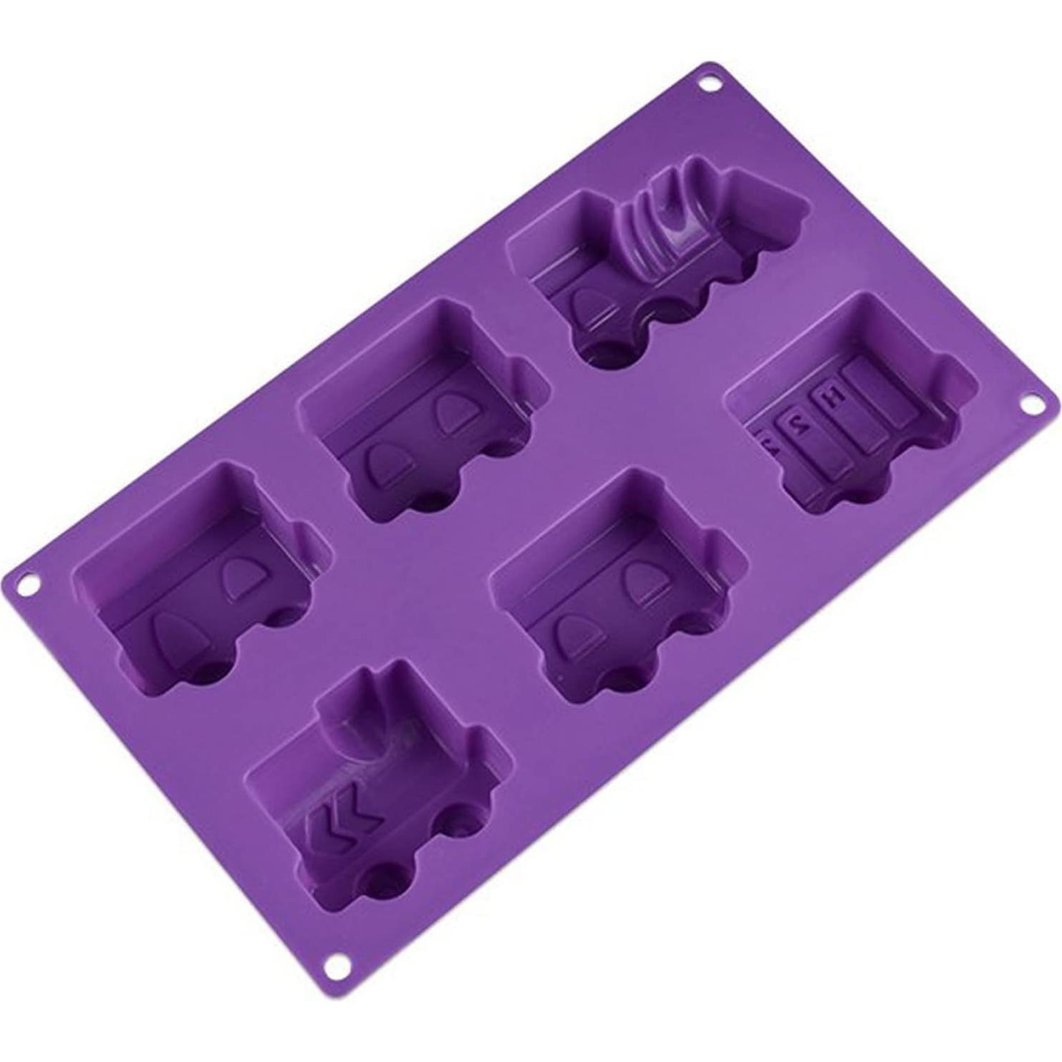 Molde de Pastel de Tren Joyeee de Silicona 6 Cavidades 30x17.5cm