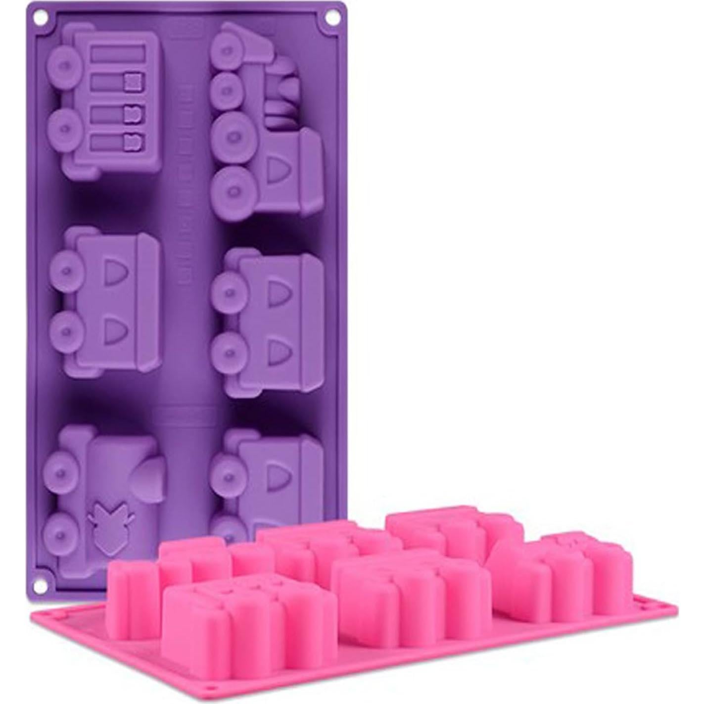 Molde de Pastel de Tren Joyeee de Silicona 6 Cavidades 30x17.5cm