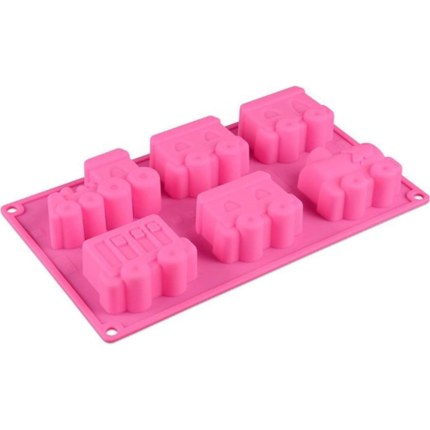 Molde de Pastel de Tren Joyeee de Silicona 6 Cavidades 30x17.5cm