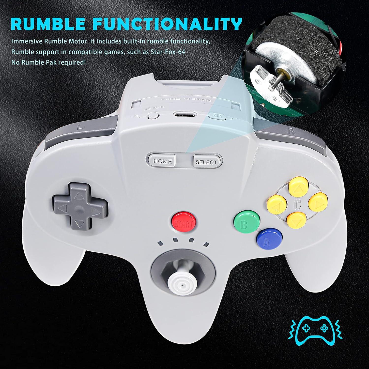 Controlador Inalámbrico N64 SAFFUN USB Recargable Negro