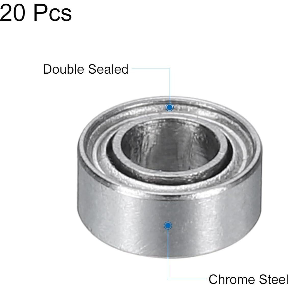 Rodamientos de Bolas MR63ZZ uxcell Doble Sellados 3x6x2.5mm