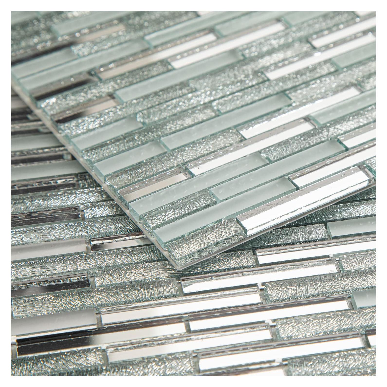 Azulejo Mosaico Vidrio Espejo Autoadhesivo Lovdeco 0.37 m²