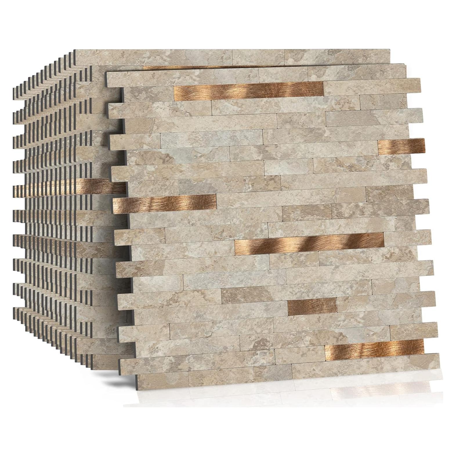 10 Azulejos de PVC Autoadhesivos Mijaro Beige 29.21x29.97 cm