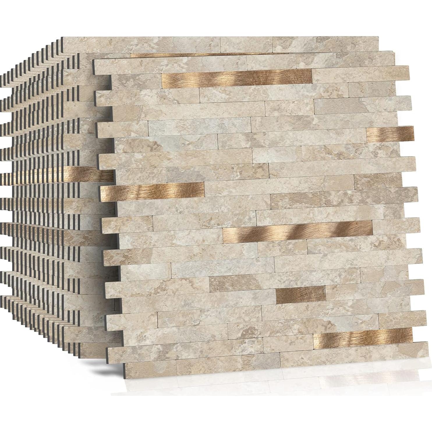 10 Azulejos de PVC Autoadhesivos Mijaro Beige 29.21x29.97 cm