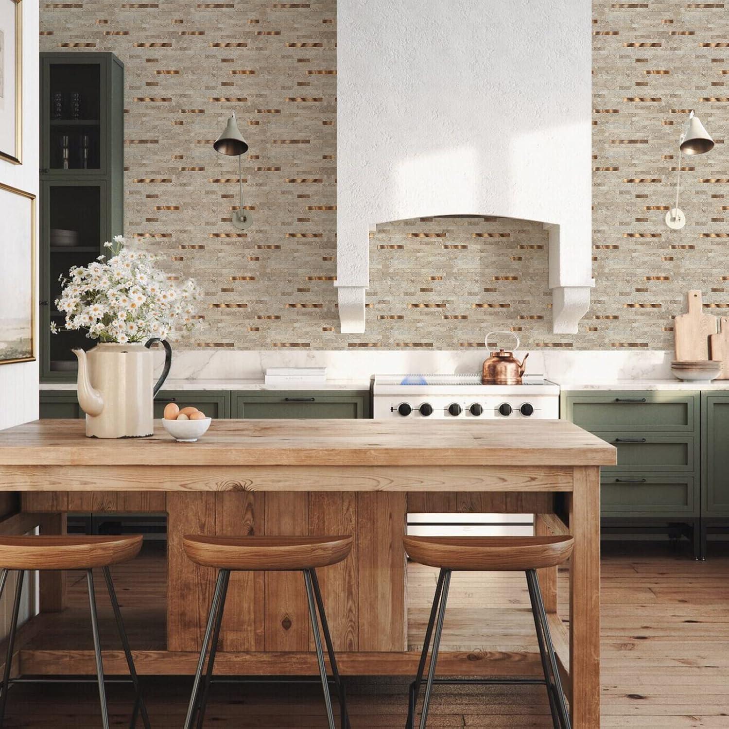 10 Azulejos de PVC Autoadhesivos Mijaro Beige 29.21x29.97 cm