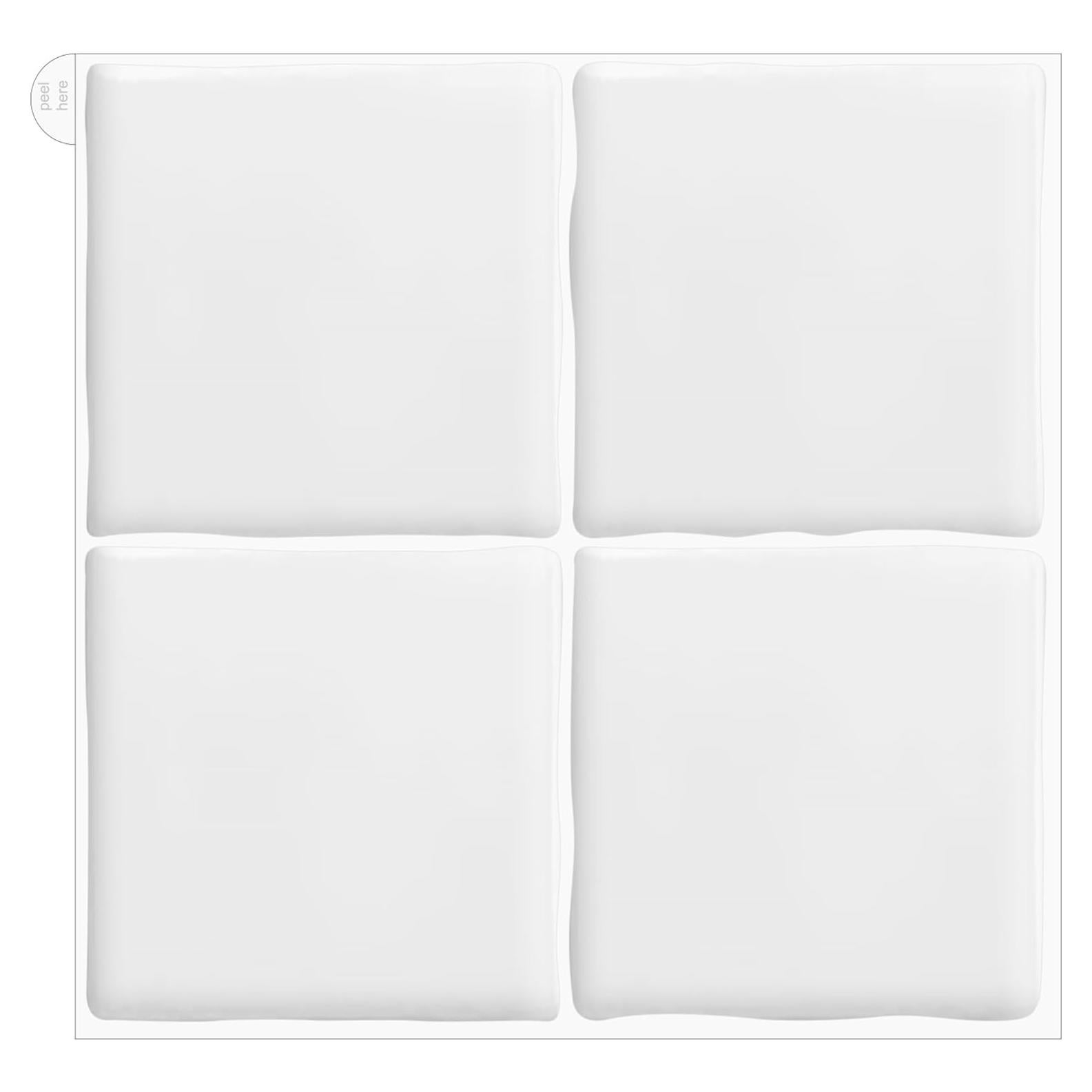 Paquete de 10 Azulejos Autoadhesivos AOFEGRLT 23x23 cm Blancos
