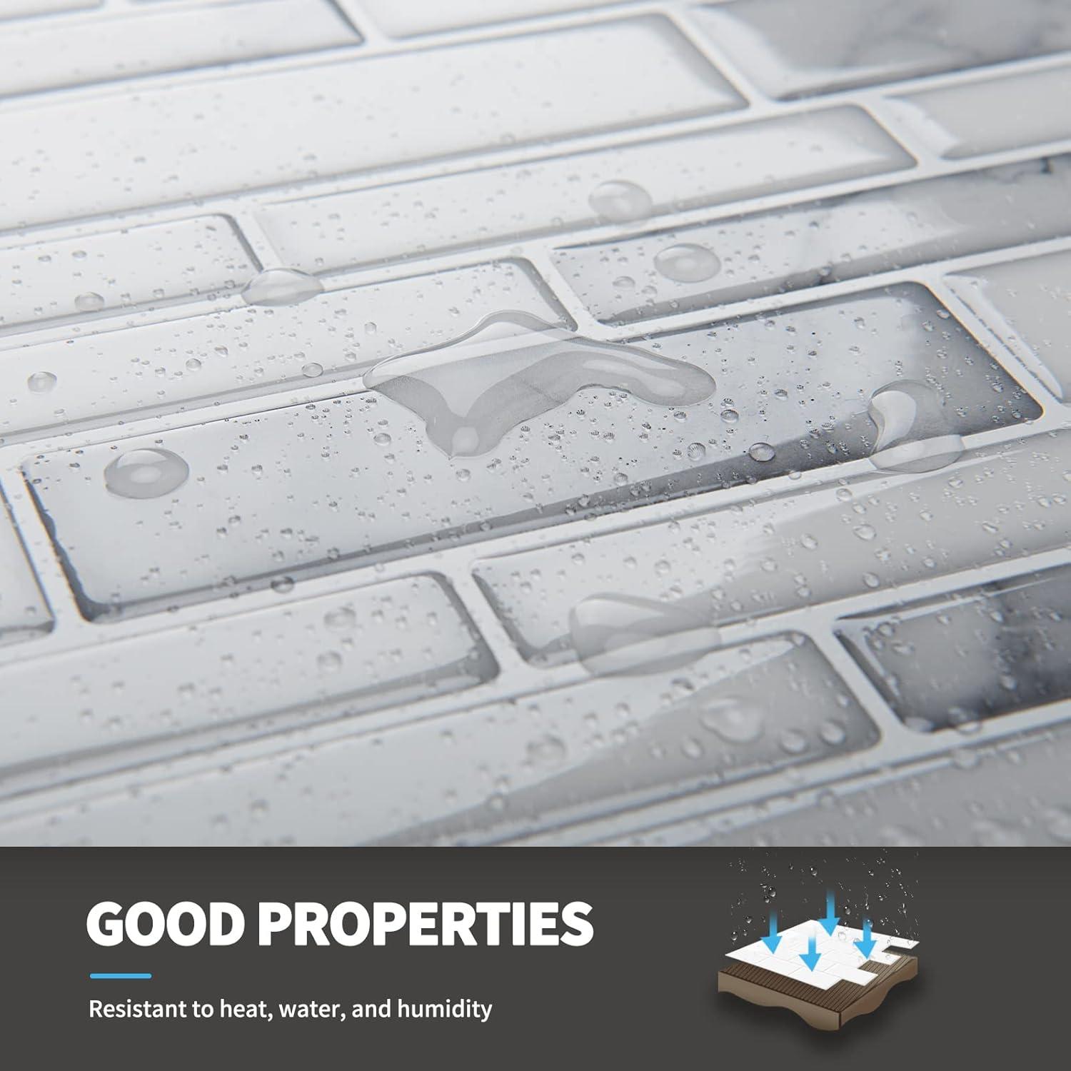 Azulejos Autoadhesivos Art3d 10 Hojas Mármol Blanco 30.48cm