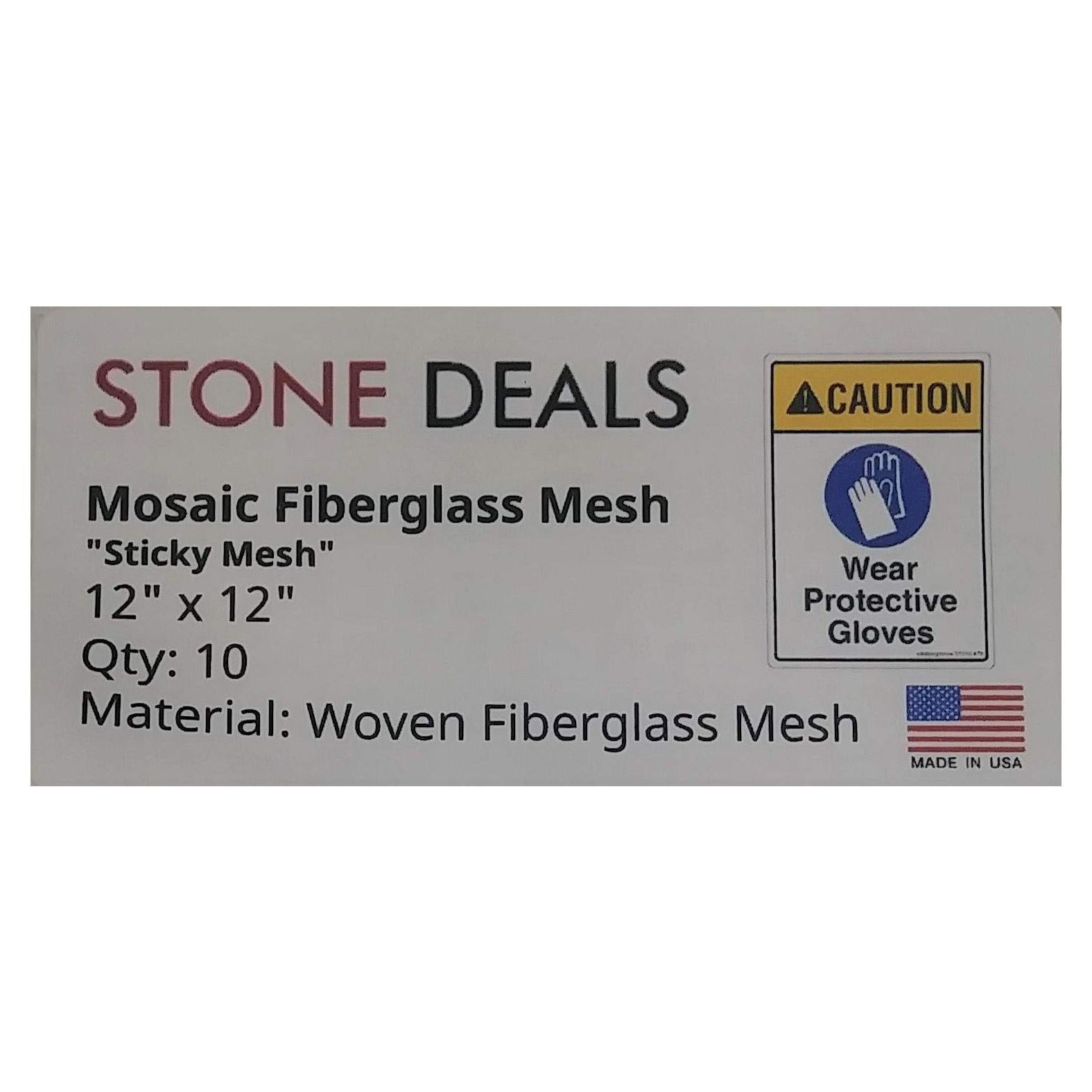 Malla Adhesiva de Fibra de Vidrio Stone Deals 30.48x30.48 cm (10 Hojas)