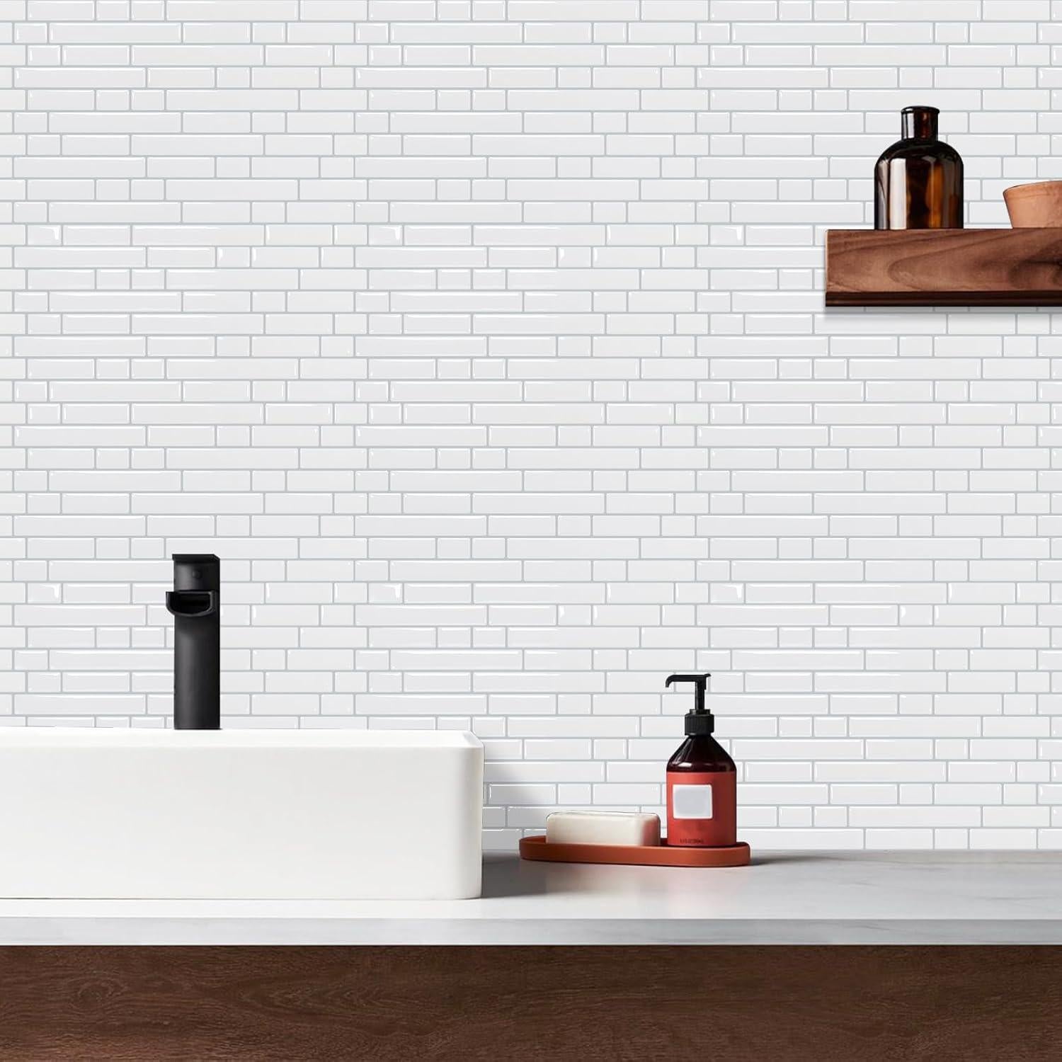 Azulejos Autoadhesivos STICKGOO 10 Hojas 30.48cm Blanco