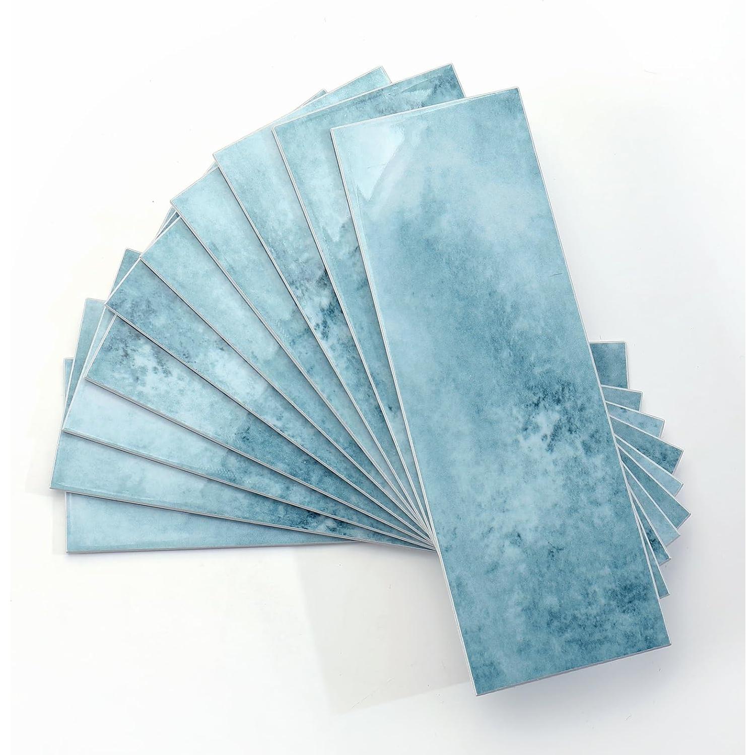 30 Azulejos Autoadhesivos ROOMOSA Azul 7.62x22.86 cm para Cocina