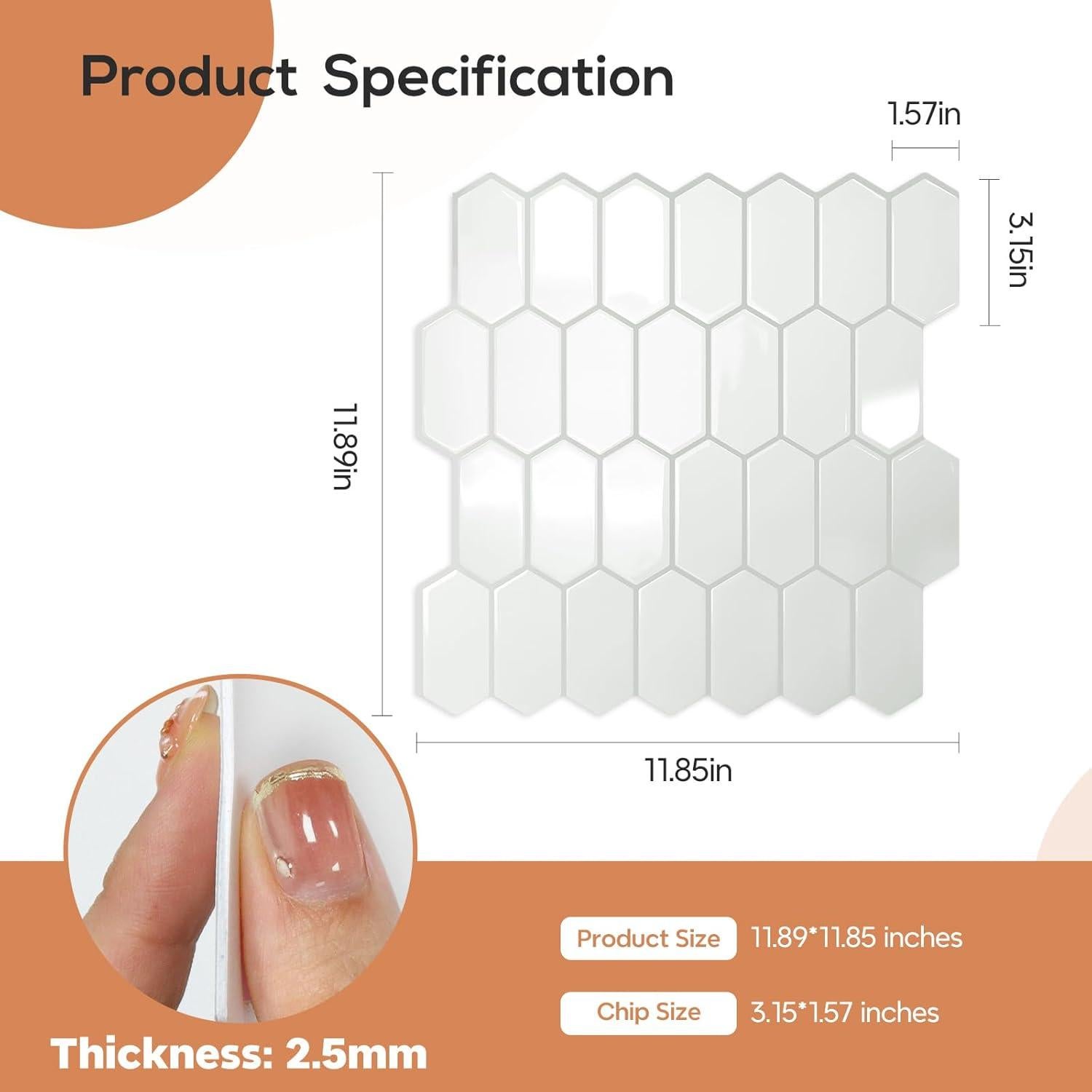 Azulejos Autoadhesivos Vamos Azulejo 10 Hojas Hexagonal 30.2cm