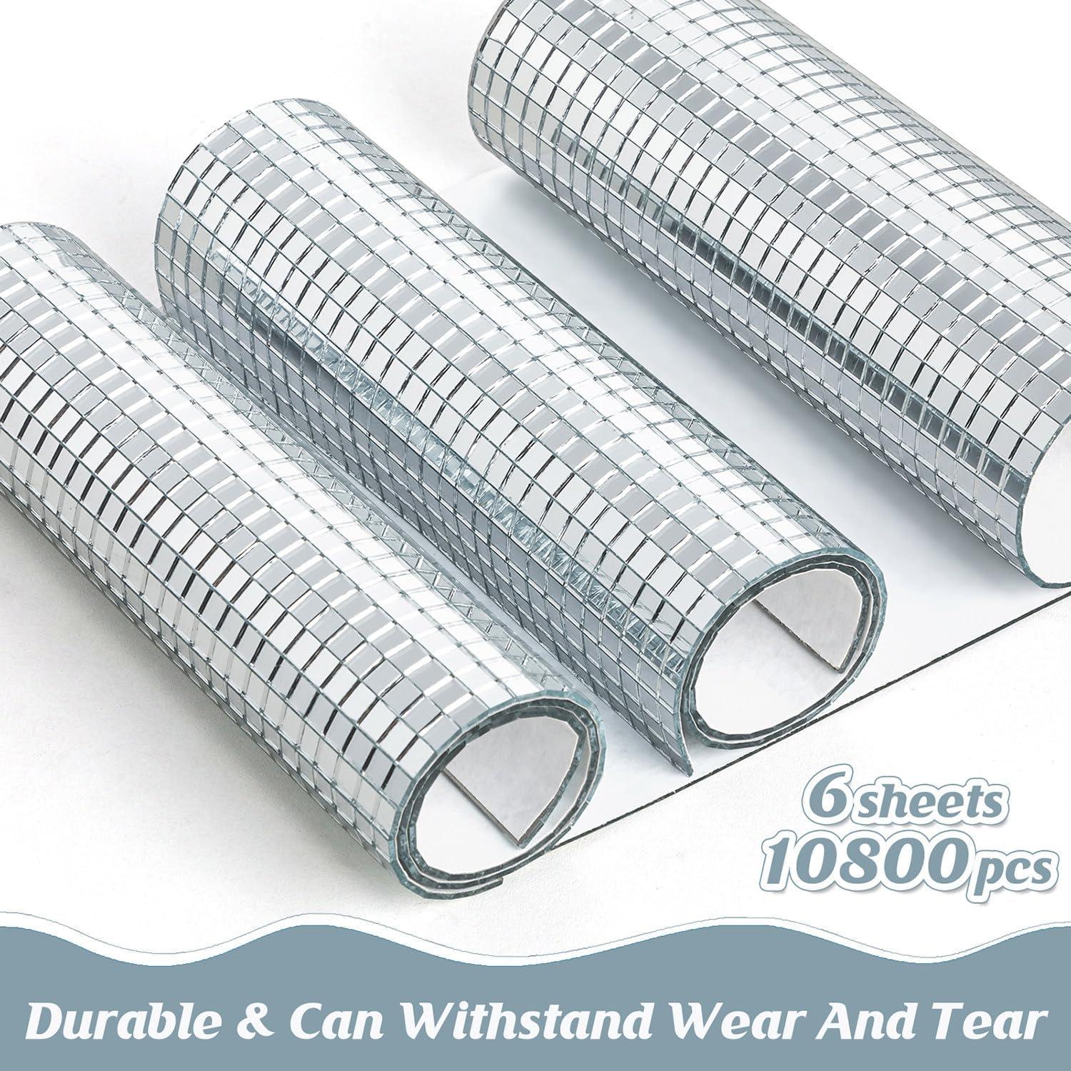 Azulejos de Espejo Mosaico MGZTTHW 10800pcs 5x5mm Autoadhesivos