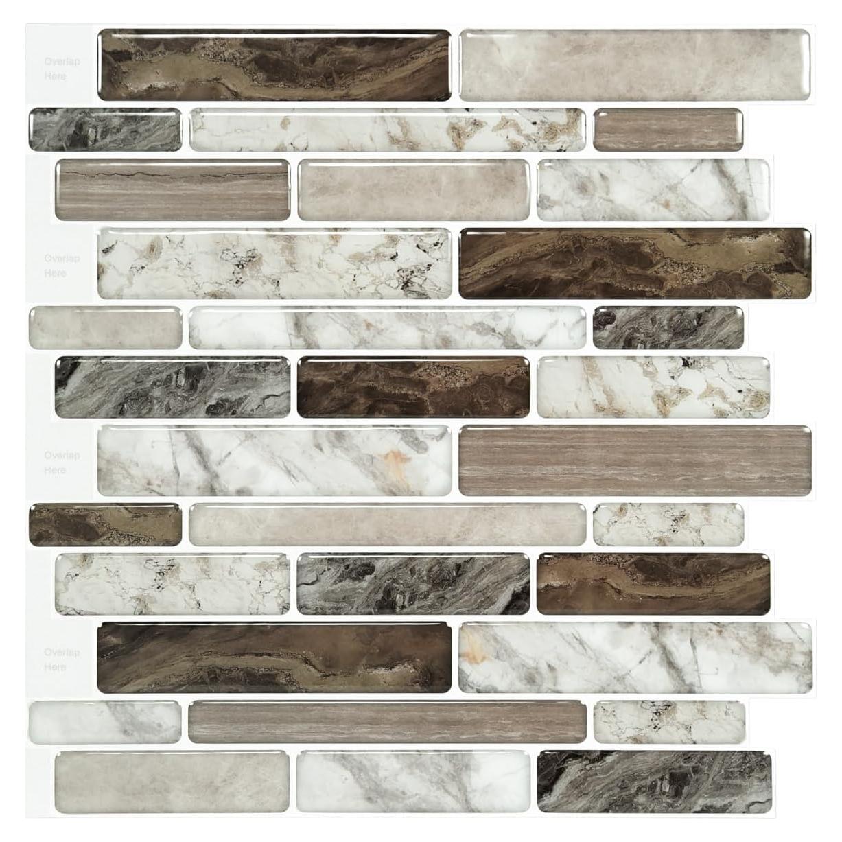 Azulejos Autoadhesivos LONGKING 30x30cm - 10 Piezas Mármol