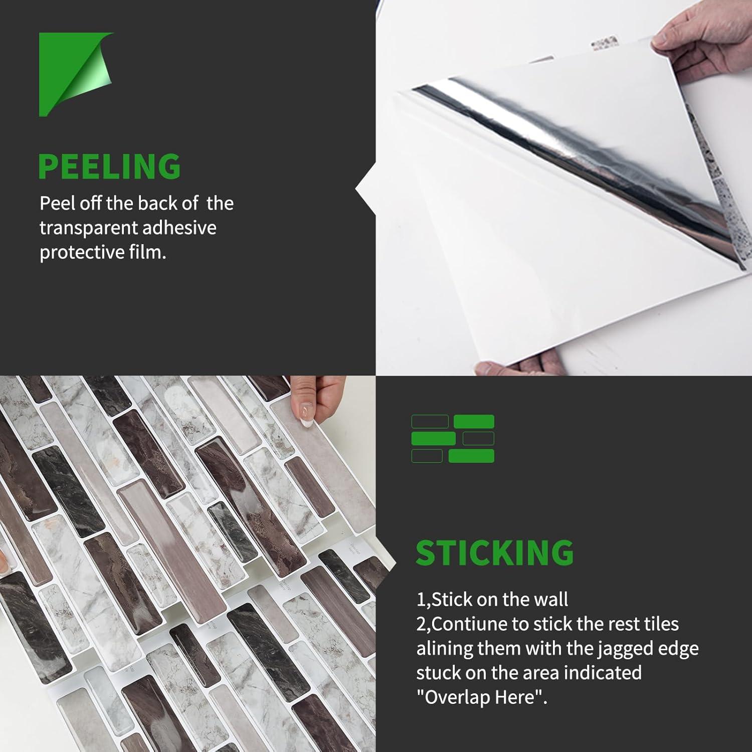 Azulejos Autoadhesivos LONGKING 30x30cm - 10 Piezas Mármol