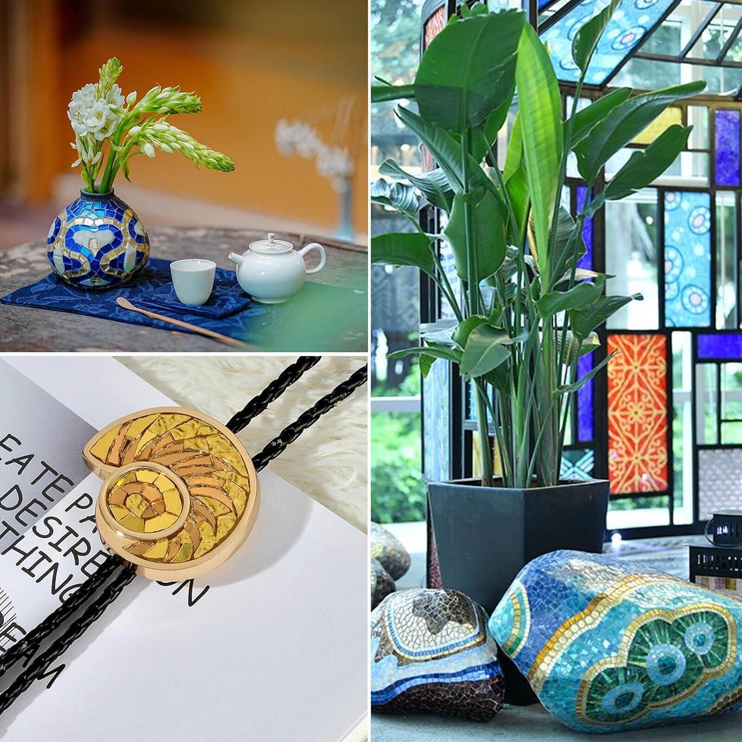 Azulejos de Mosaico de Vidrio Irregular LITMIND 500g Plateado