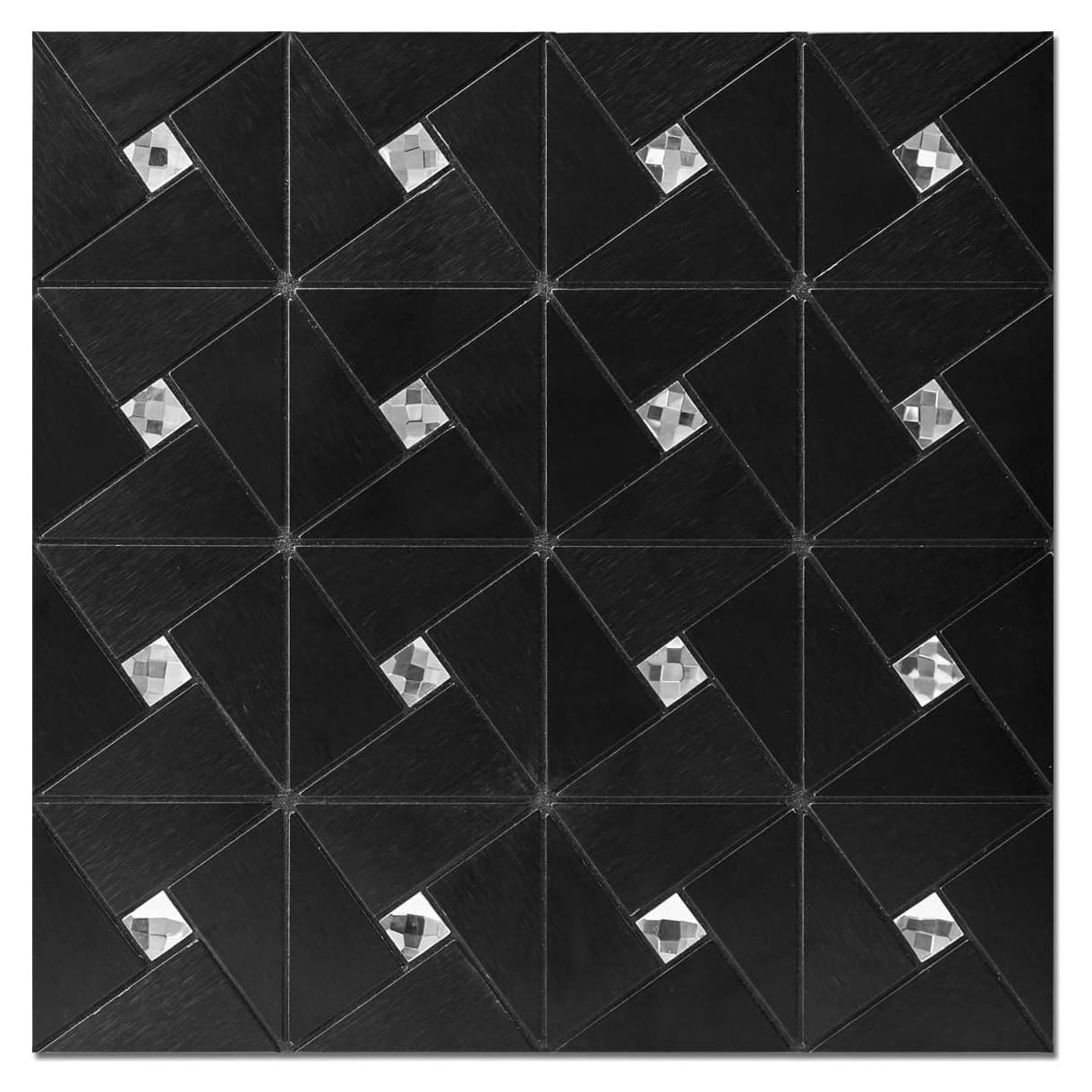 Azulejos Metálicos Autoadhesivos Art3d 10 Piezas 30x30cm Negro