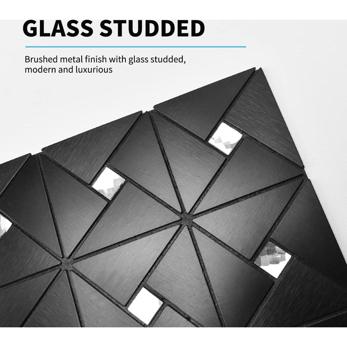 Azulejos Metálicos Autoadhesivos Art3d 10 Piezas 30x30cm Negro