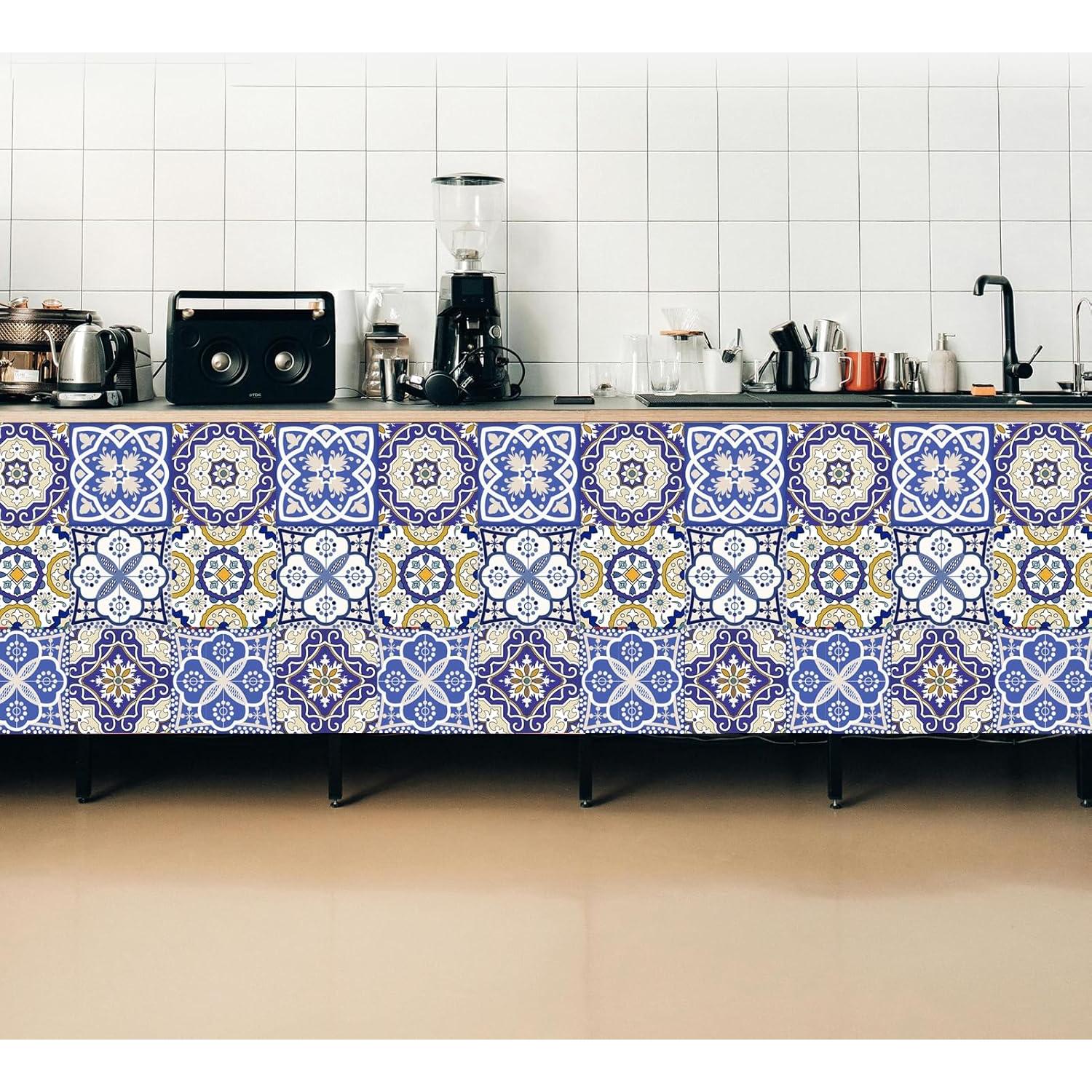 Calcomanías de Azulejos Retro 12 Pcs 10x10cm AWLZJZQA