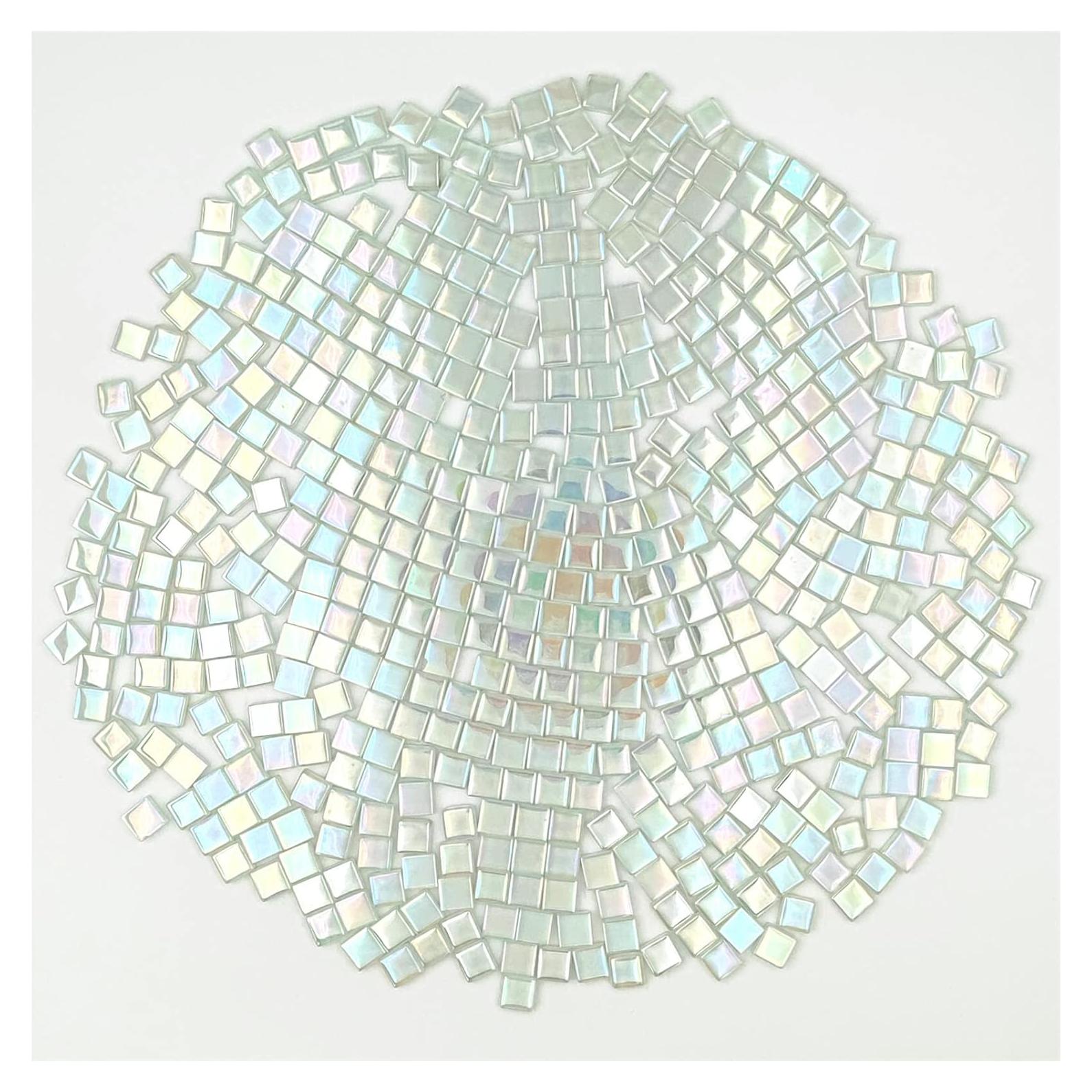 Azulejos de Cristal Cuadrados Esweny 525 Piezas Lechoso 1.1lb