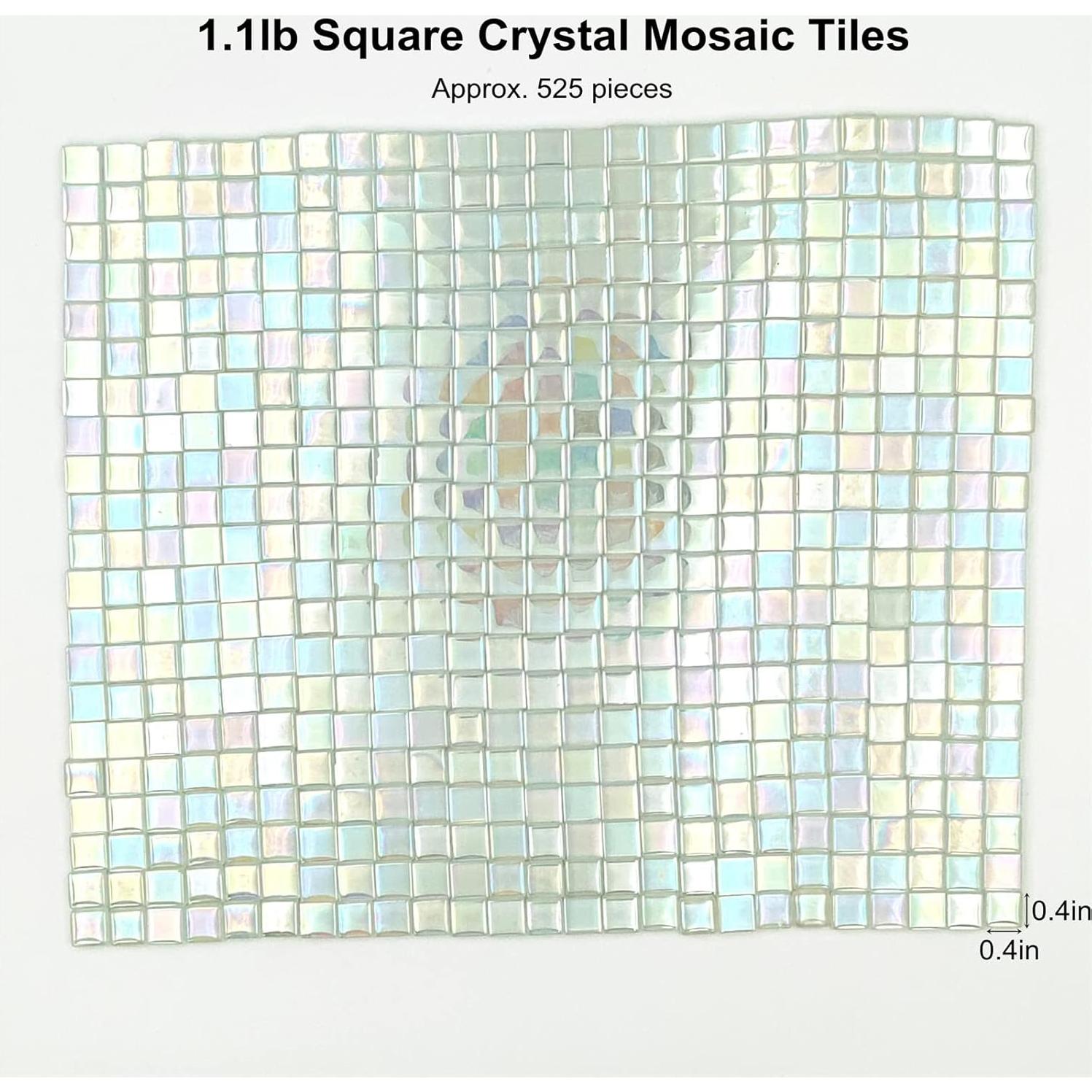 Azulejos de Cristal Cuadrados Esweny 525 Piezas Lechoso 1.1lb