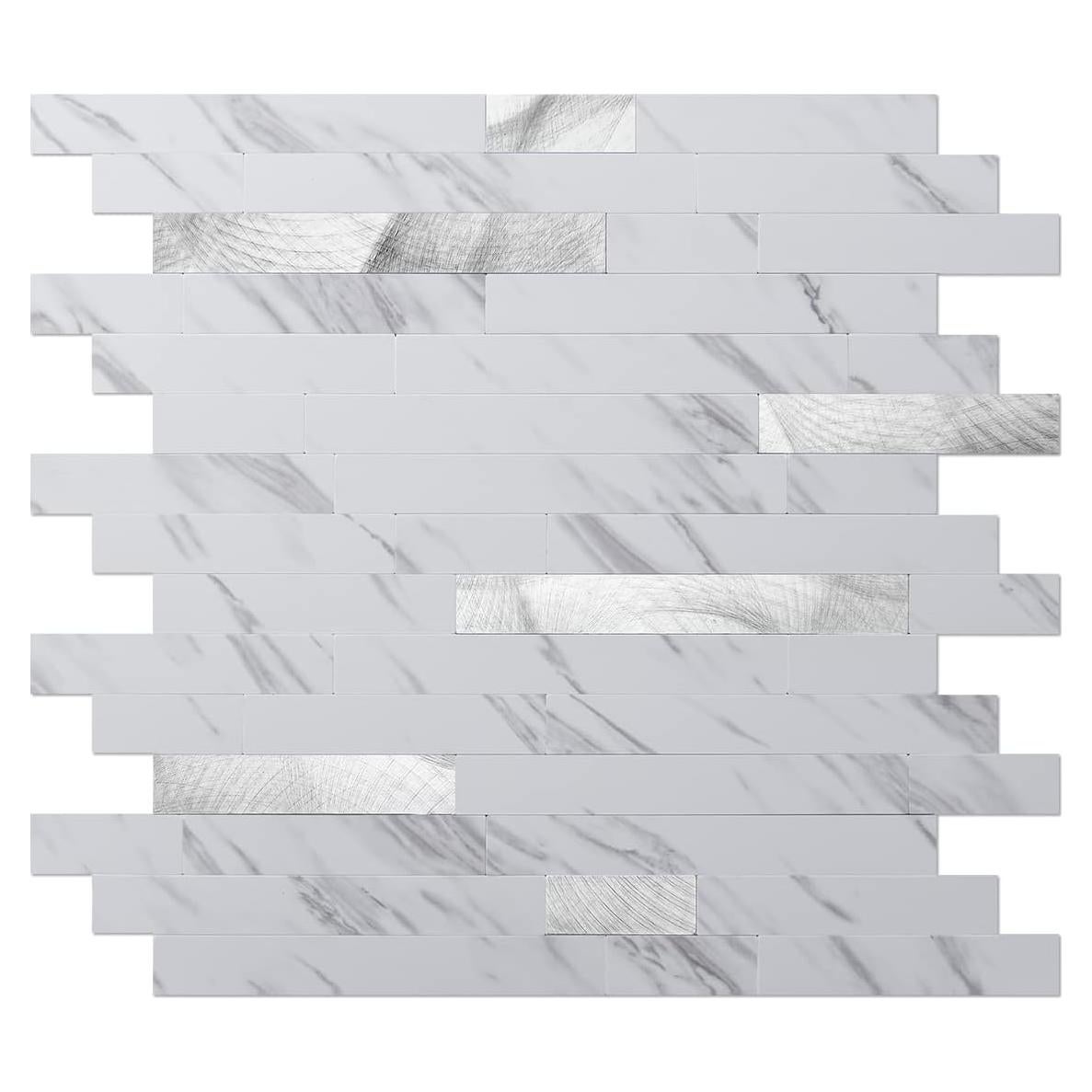 Azulejo Autoadhesivo Art3d 10 Hojas PVC 34x30 cm Blanco