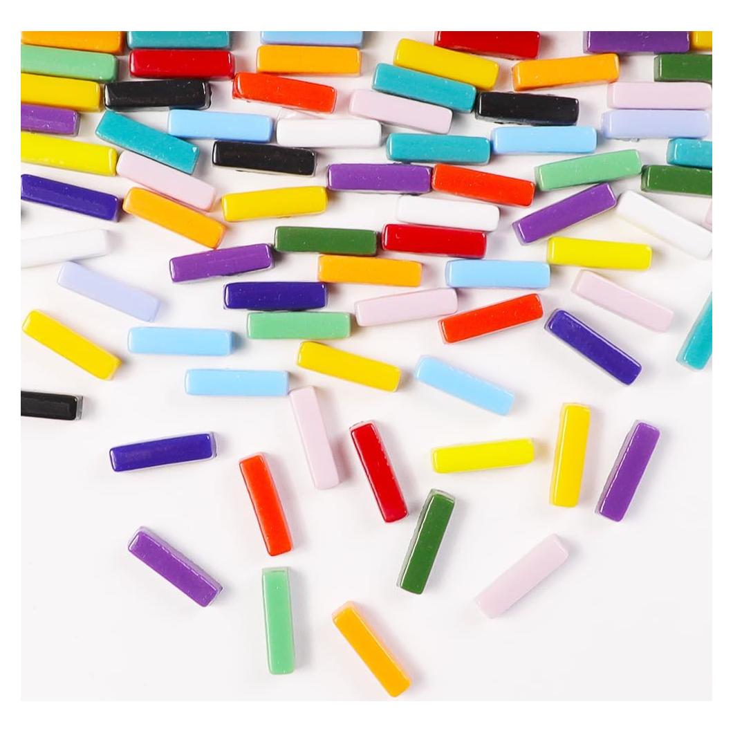 Azulejos de Mosaico de Vidrio Buenoarte 330 Piezas 0.5x2cm