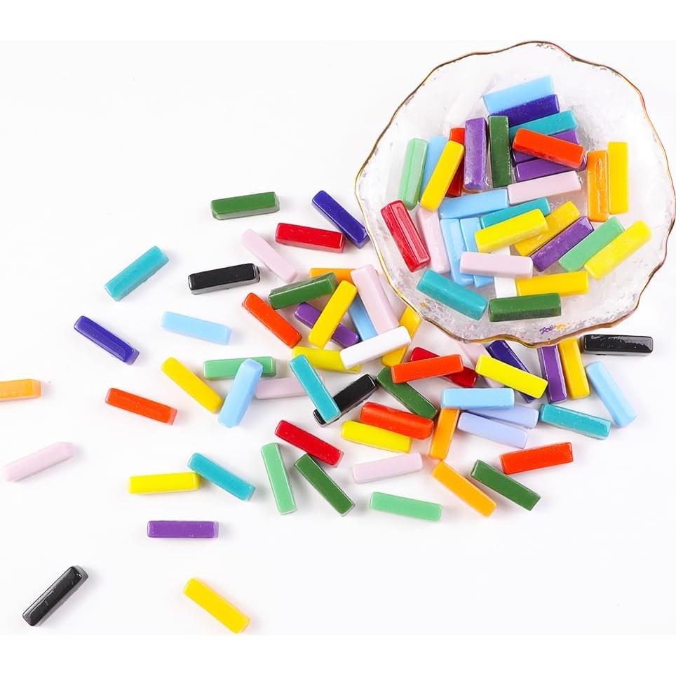 Azulejos de Mosaico de Vidrio Buenoarte 330 Piezas 0.5x2cm