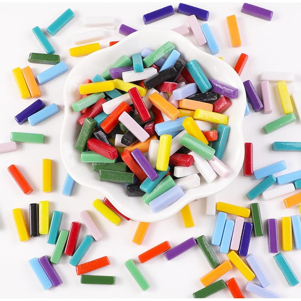 Azulejos de Mosaico de Vidrio Buenoarte 330 Piezas 0.5x2cm