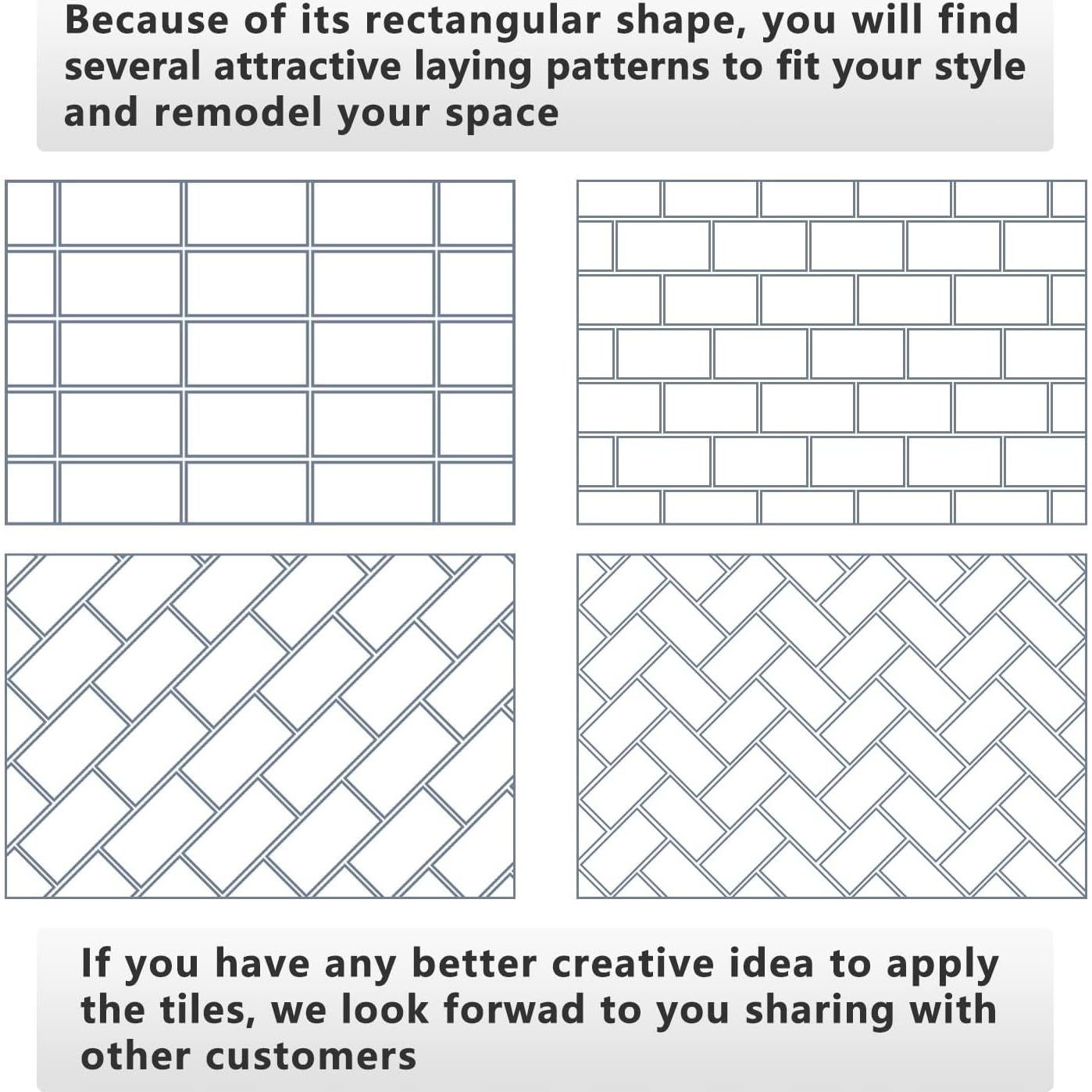 Azulejos Autoadhesivos STICKGOO 100 Piezas 15.24x7.62 cm PVC Mármol Blanco