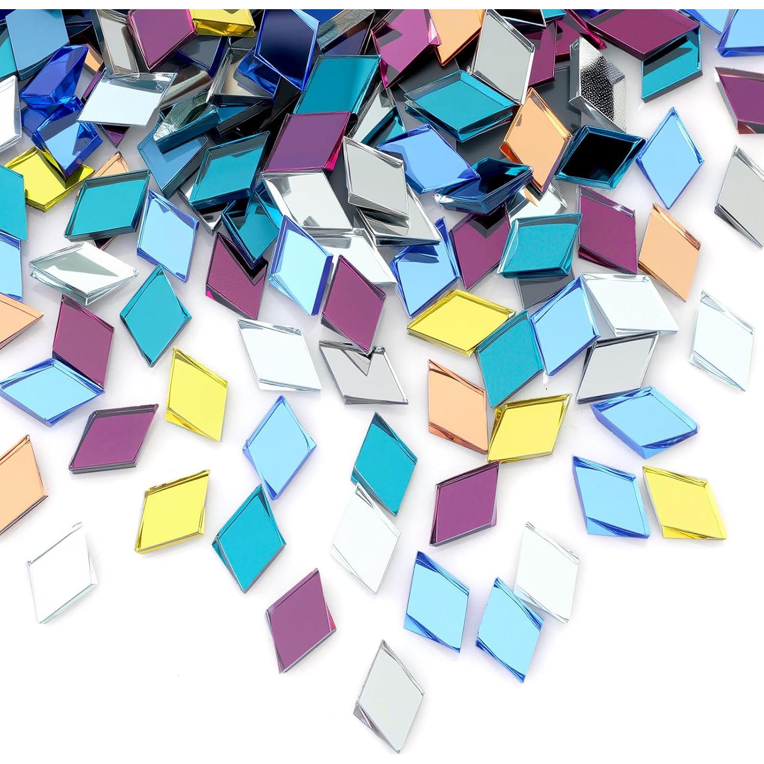 Vicenpal 300 Piezas Azulejos Mosaico Espejo Diamante 1.1x2 cm