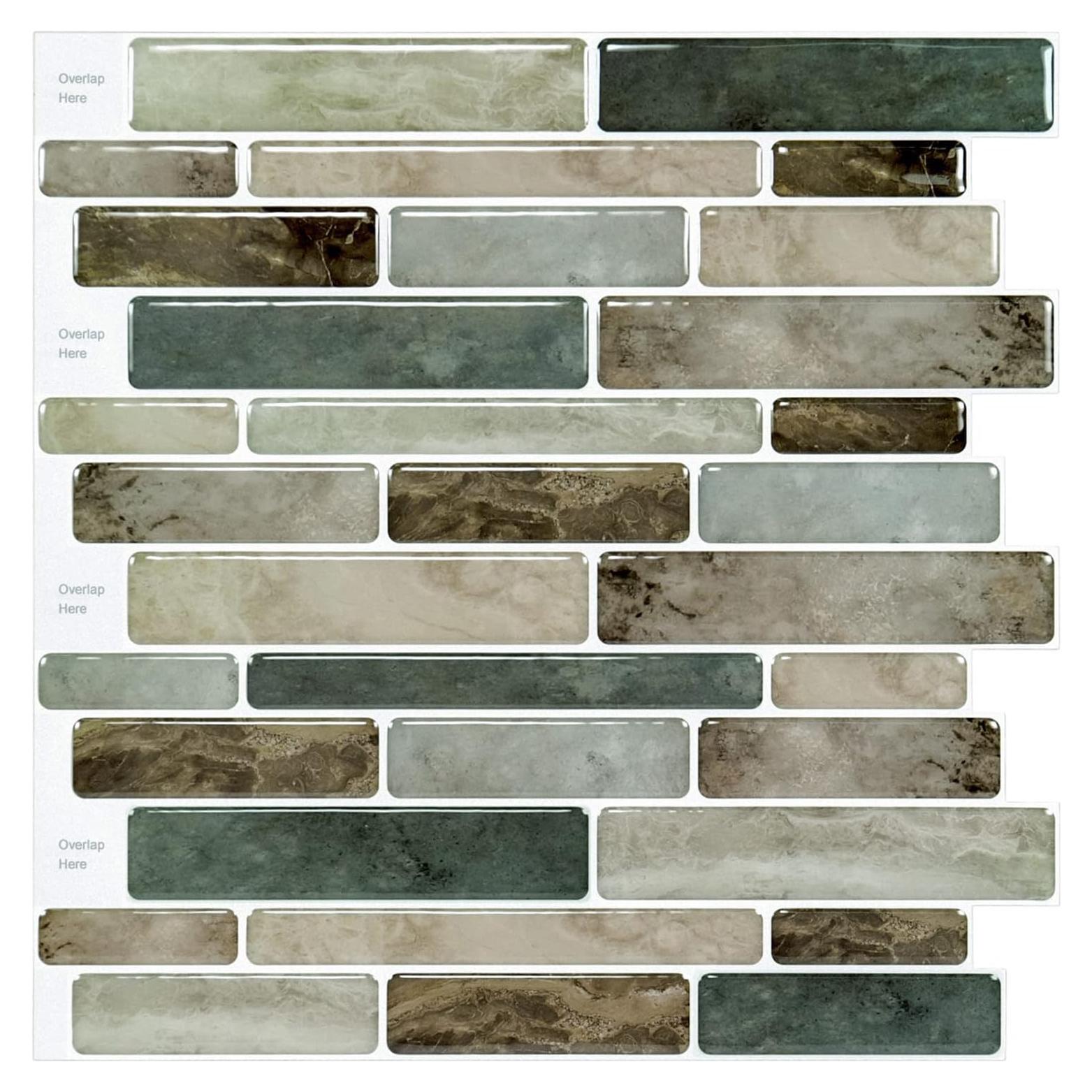 Azulejo Autoadhesivo LONGKING 30.48x30.48 cm Marrón 10 Hojas