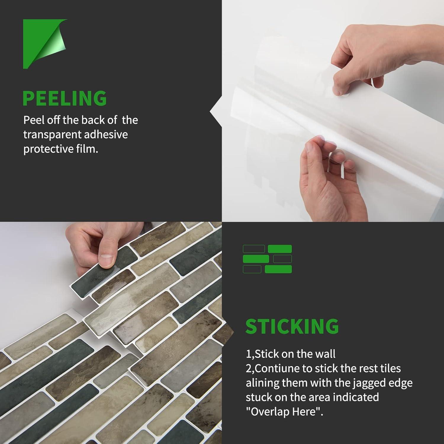 Azulejo Autoadhesivo LONGKING 30.48x30.48 cm Marrón 10 Hojas