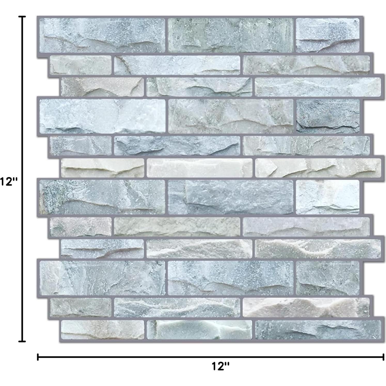 Azulejos Autoadhesivos STICKGOO 10 Hojas 30.48cm Piedra Cultivada