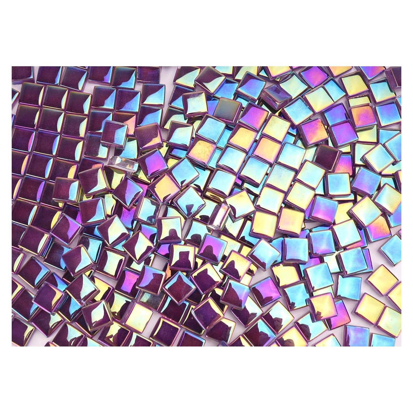 Azulejos de Mosaico de Vidrio CHICSHIS 300g Púrpura 10mm