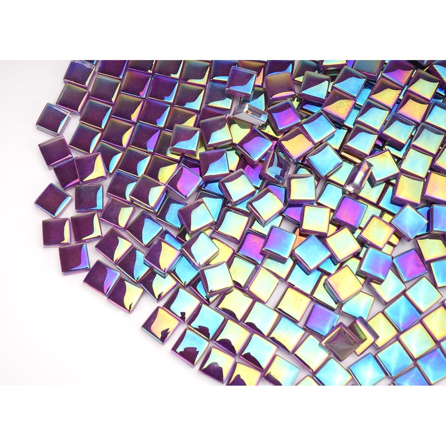 Azulejos de Mosaico de Vidrio CHICSHIS 300g Púrpura 10mm