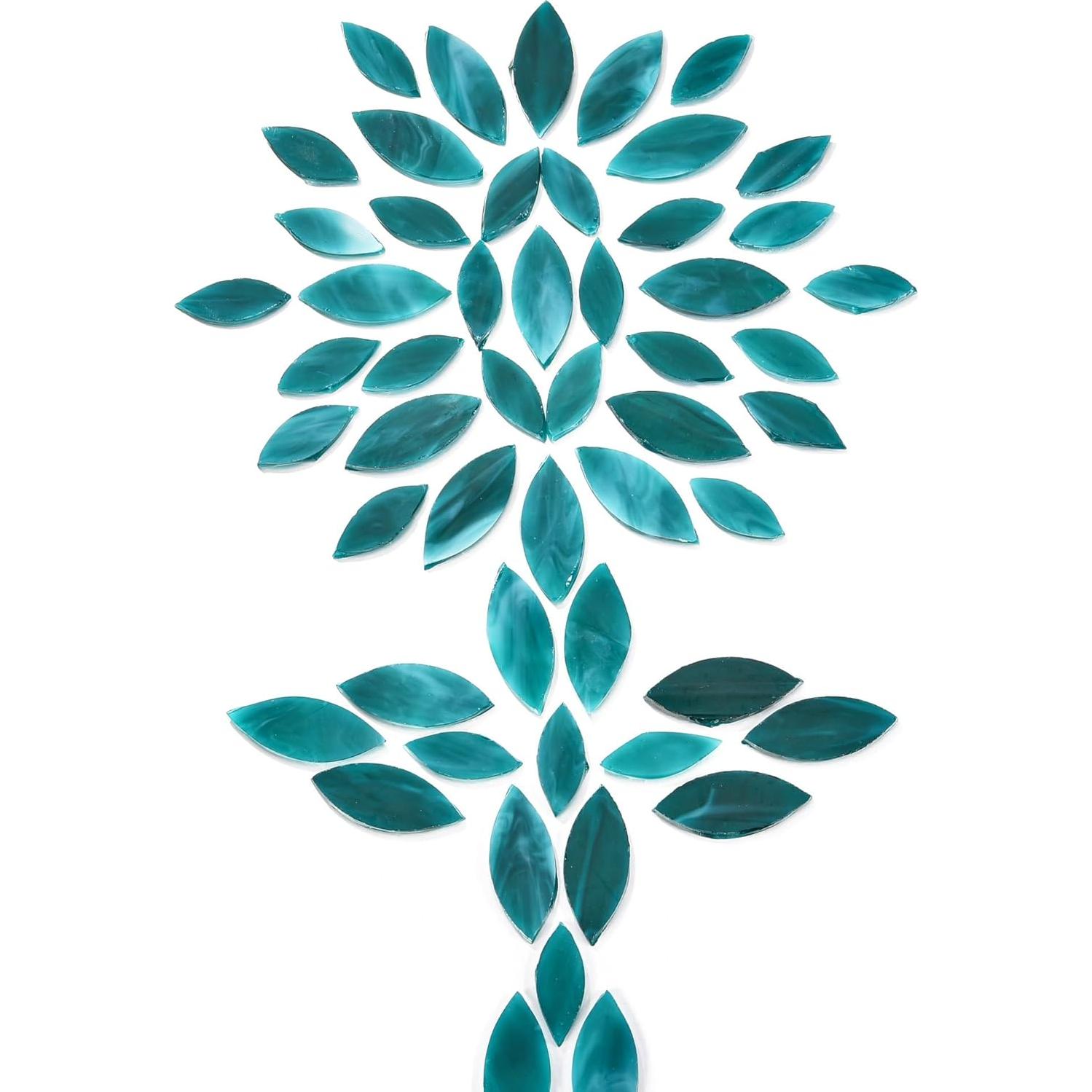 Azulejos de Mosaico Yoption 100 Piezas Vidrio Turquesa