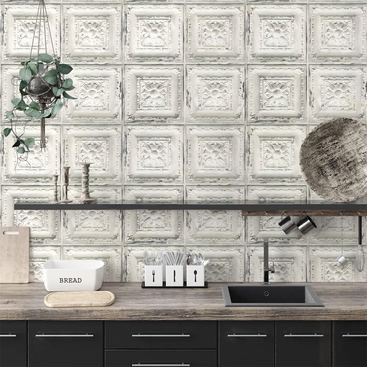 Papel Tapiz Autoadhesivo Froluya Azulejos Vintage 42.9x300 cm