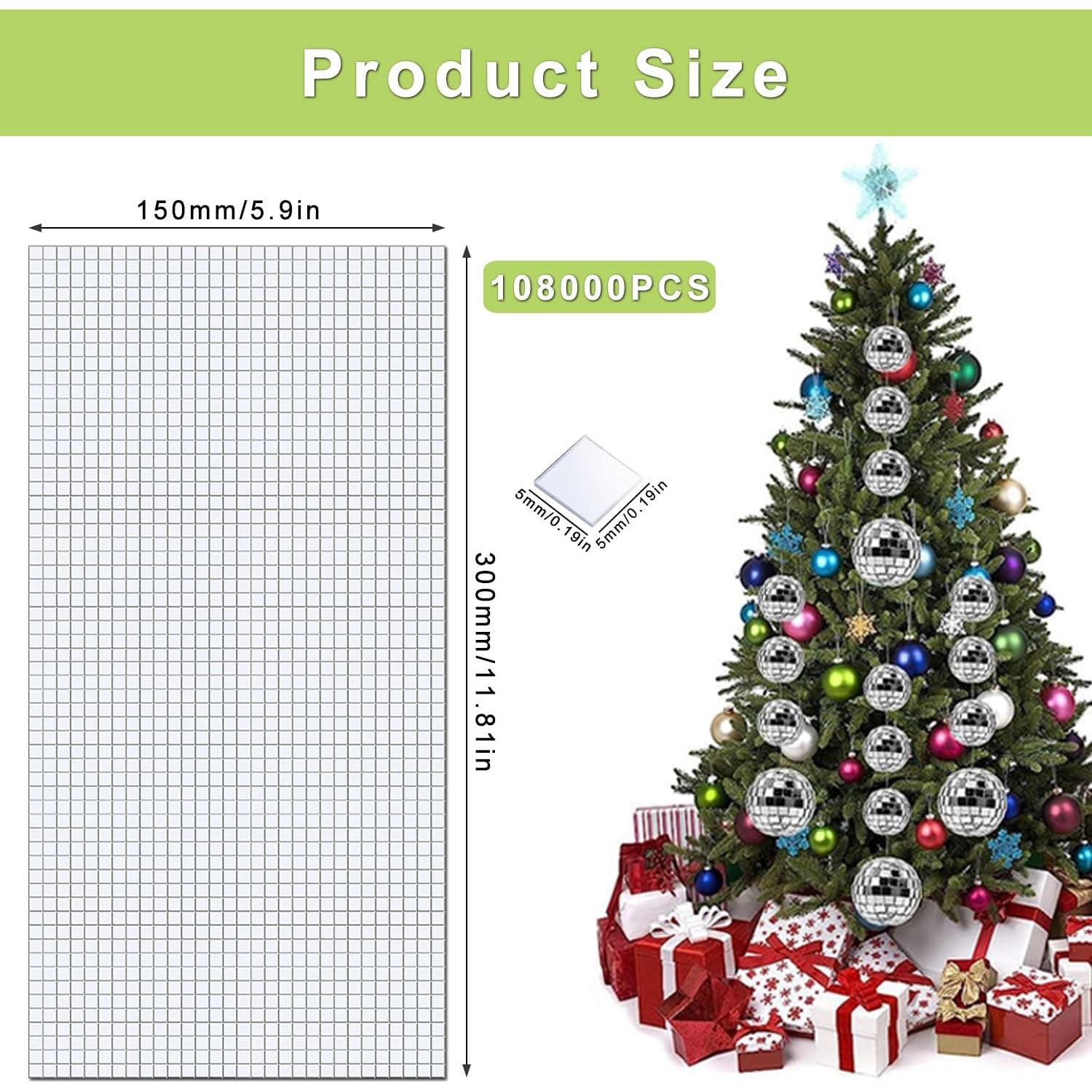 Azulejos de Mosaico Autoadhesivos MaehSab 5x5mm 10800 Pcs Plata