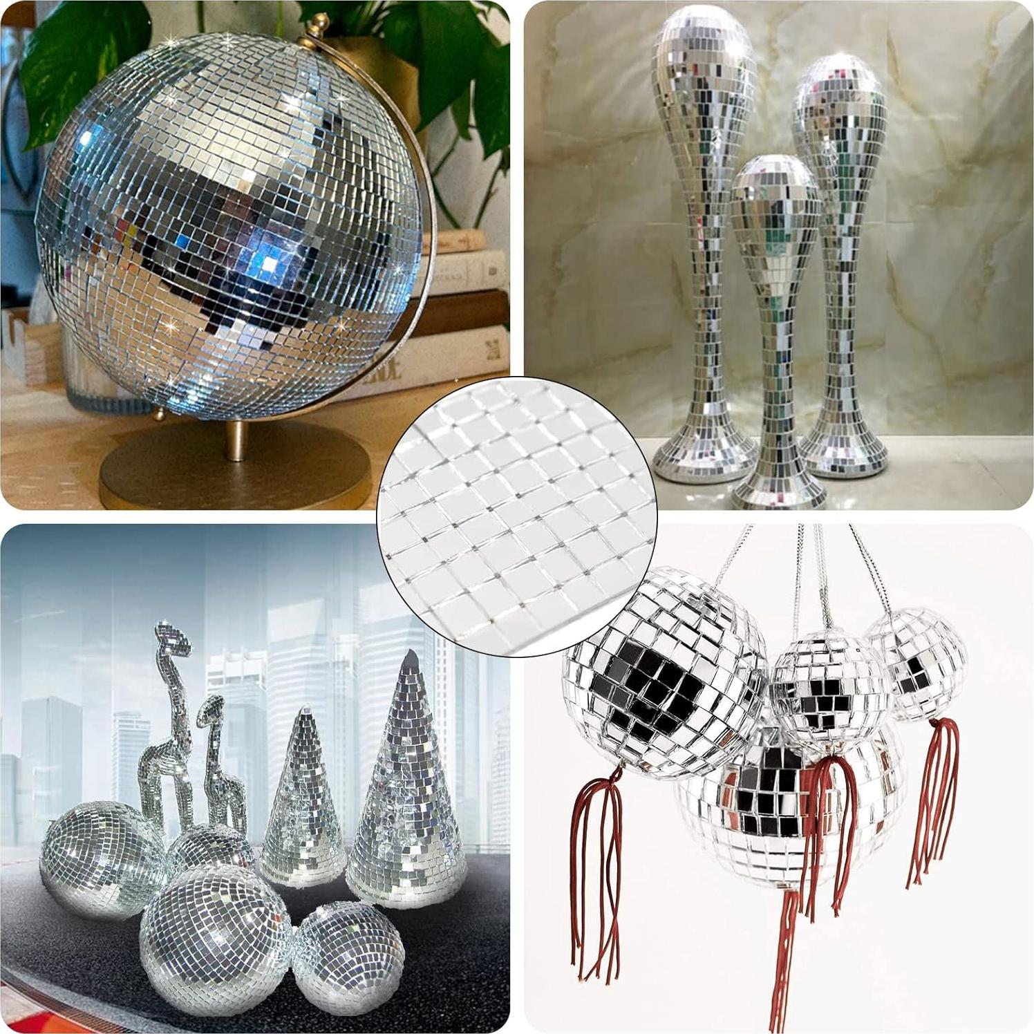 Azulejos de Mosaico Autoadhesivos MaehSab 5x5mm 10800 Pcs Plata