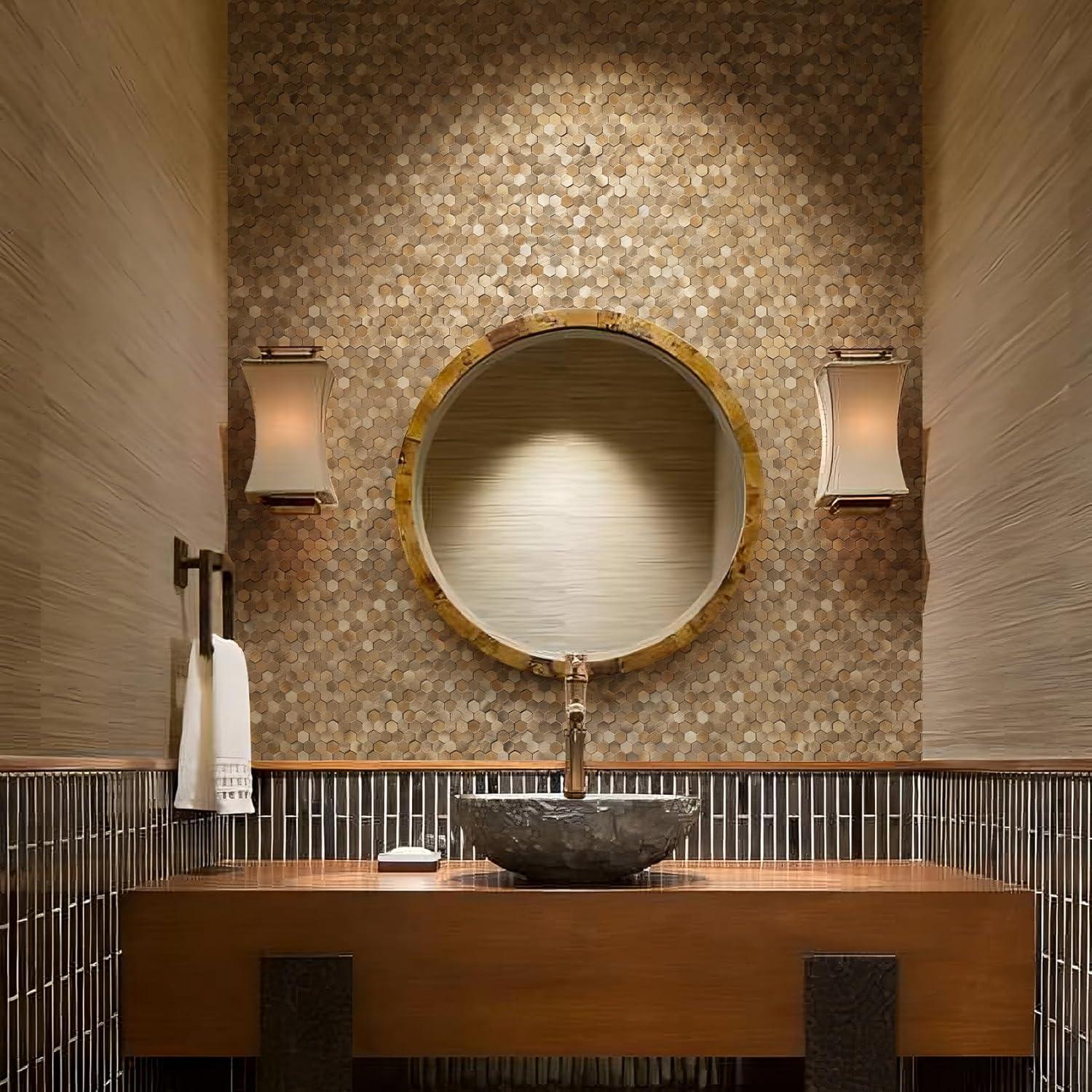 Azulejos Autoadhesivos STICKGOO 3D Cobre 8PCS 0.74m²