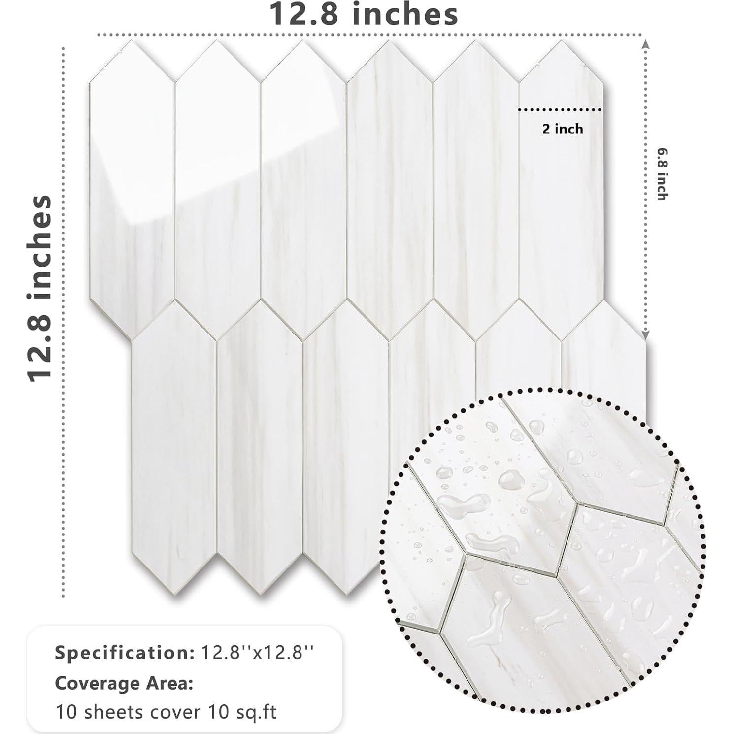 Azulejo Autoadhesivo Hexagonal Vamos Azulejo 32.5x32.5 cm Blanco