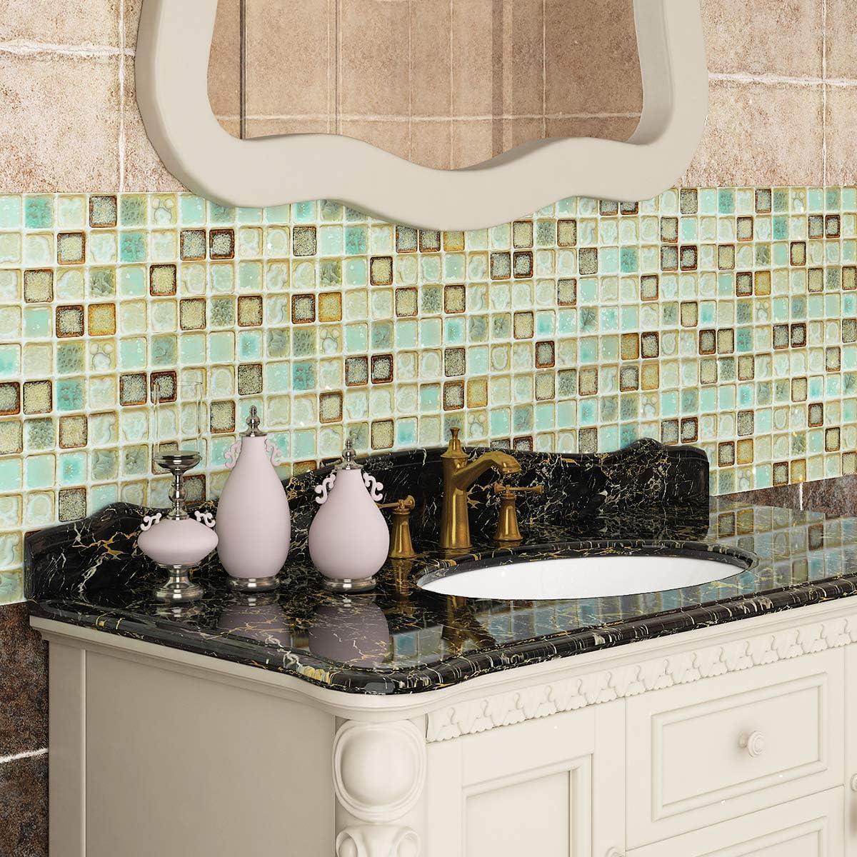 Papel Tapiz Autoadhesivo Livelynine Verde Mosaico 40.1x200 cm