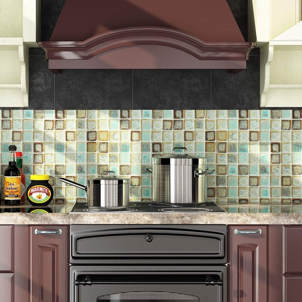 Papel Tapiz Autoadhesivo Livelynine Verde Mosaico 40.1x200 cm