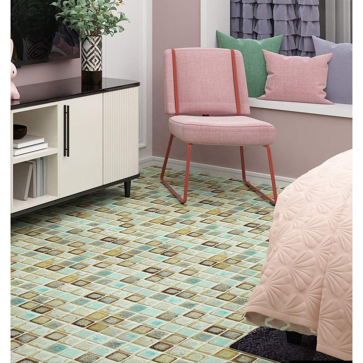 Papel Tapiz Autoadhesivo Livelynine Verde Mosaico 40.1x200 cm