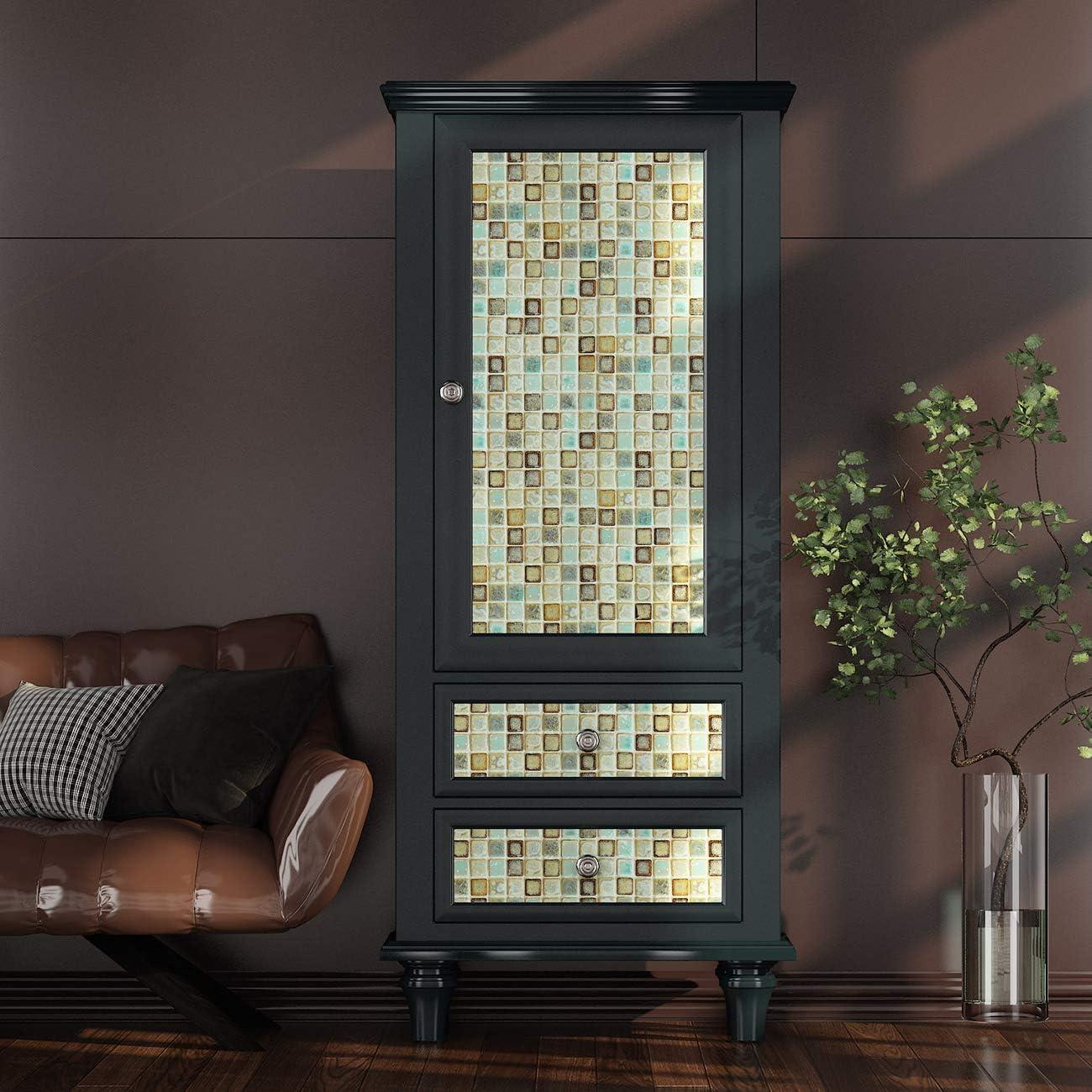 Papel Tapiz Autoadhesivo Livelynine Verde Mosaico 40.1x200 cm