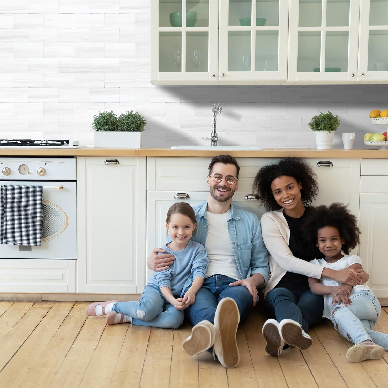 Azulejos Autoadhesivos STICKGOO 10 Hojas Mármol Blanco 0.84m²